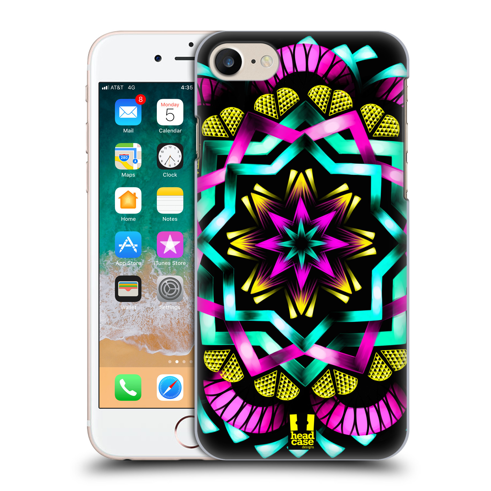 HEAD CASE plastový obal na mobil Apple Iphone 7 vzor Indie Mandala kaleidoskop barevný vzor SLUNCE