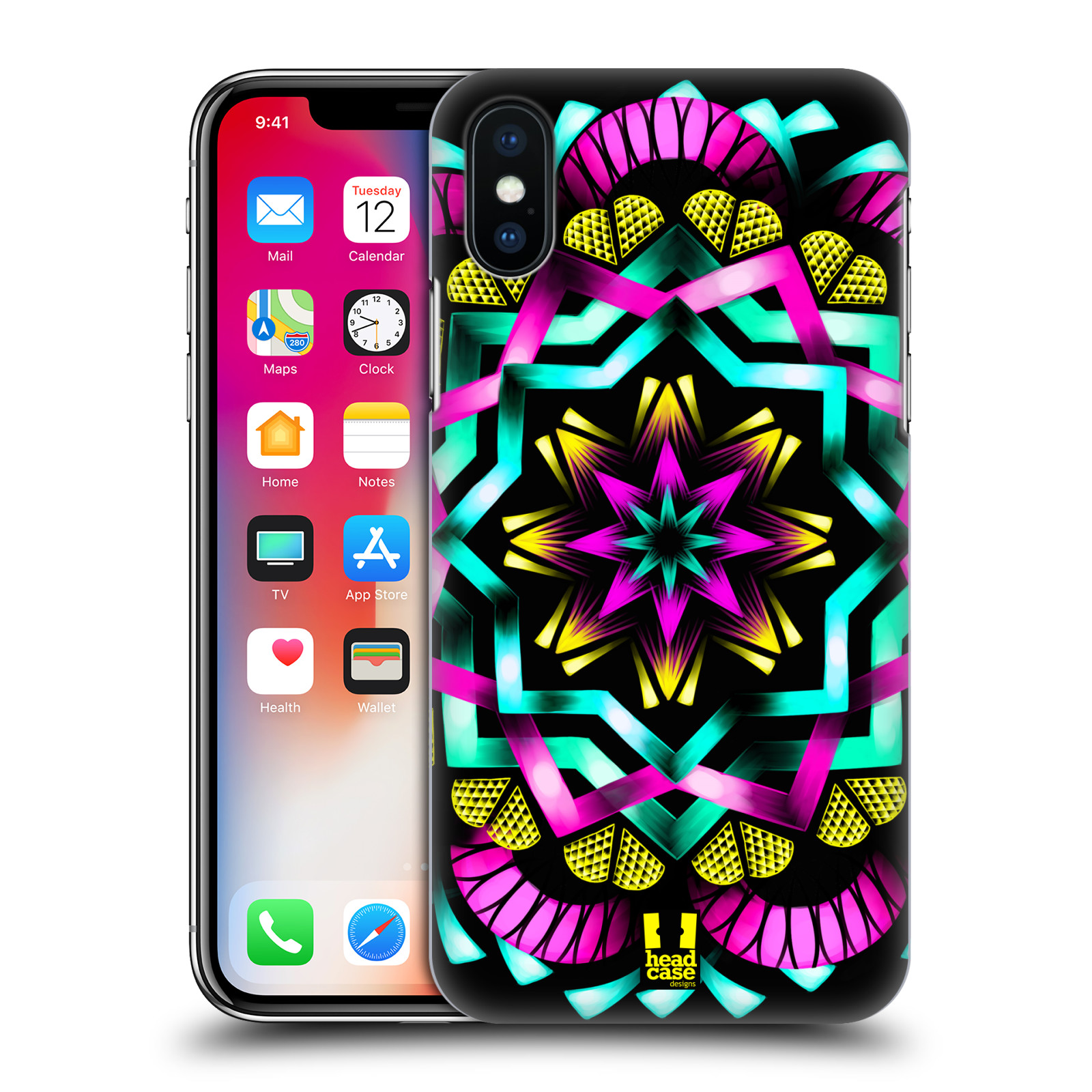 HEAD CASE plastový obal na mobil Apple Iphone X / XS vzor Indie Mandala kaleidoskop barevný vzor SLUNCE