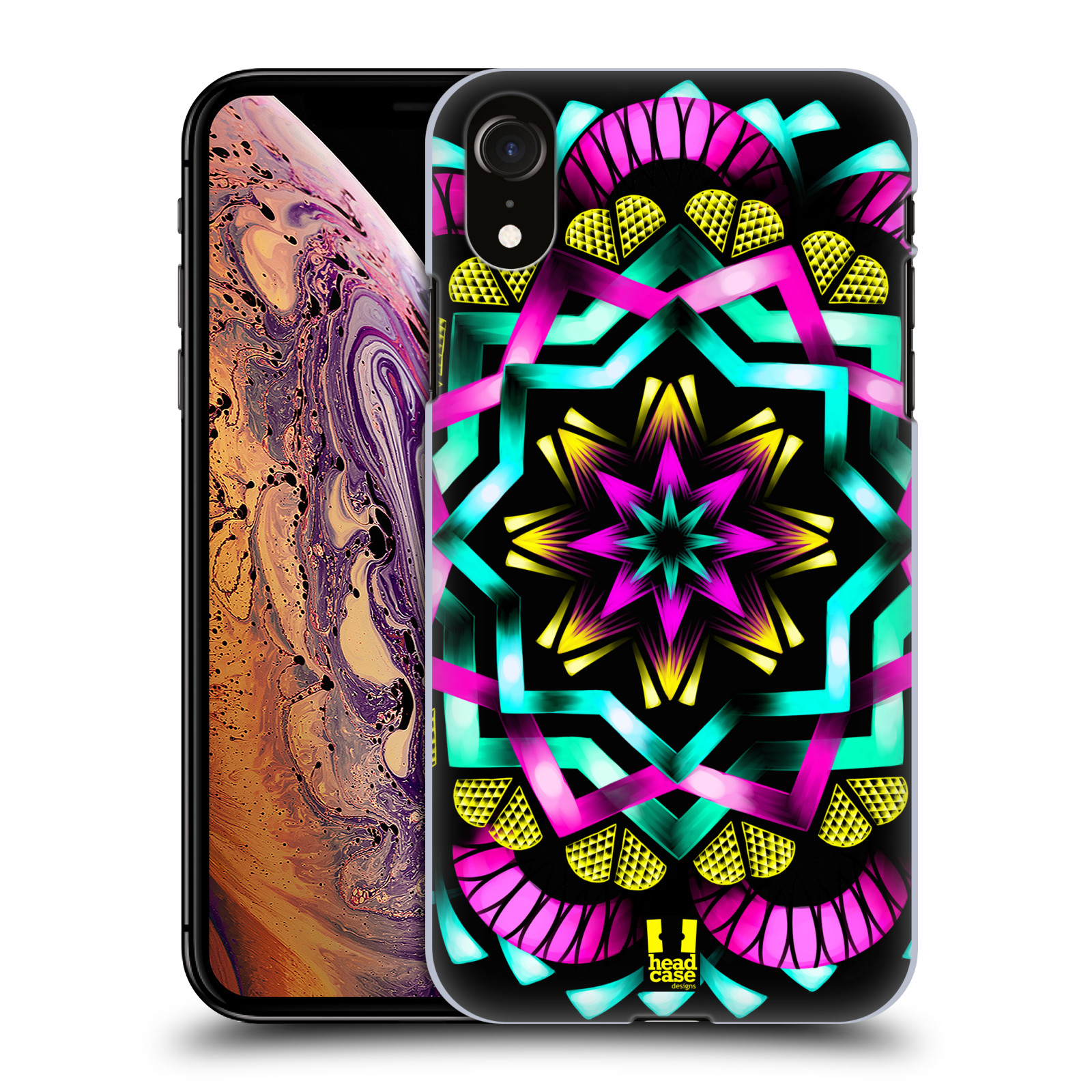 HEAD CASE plastový obal na mobil Apple Iphone XR vzor Indie Mandala kaleidoskop barevný vzor SLUNCE