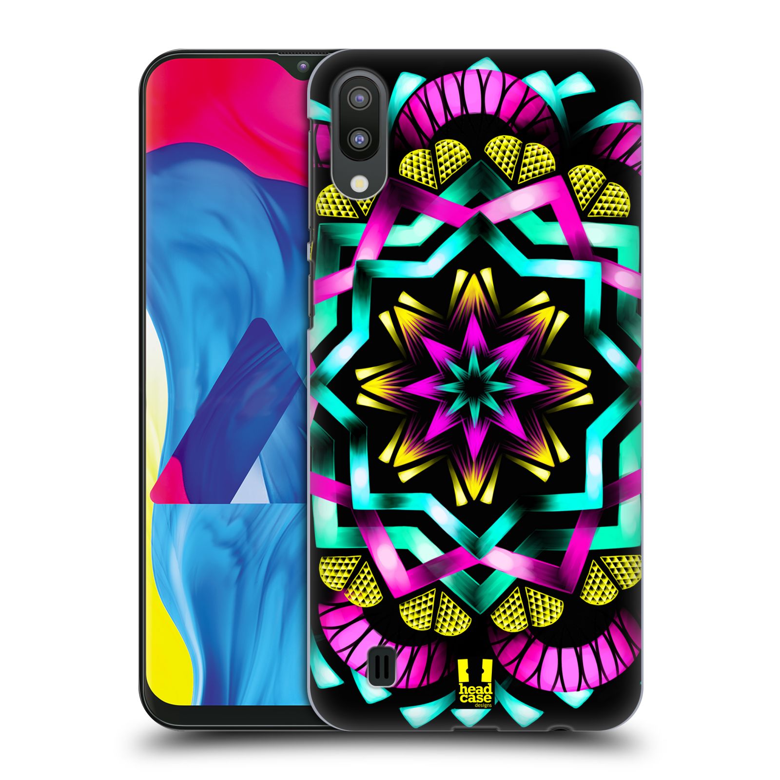 Plastový obal HEAD CASE na mobil Samsung Galaxy M10 vzor Indie Mandala kaleidoskop barevný vzor SLUNCE