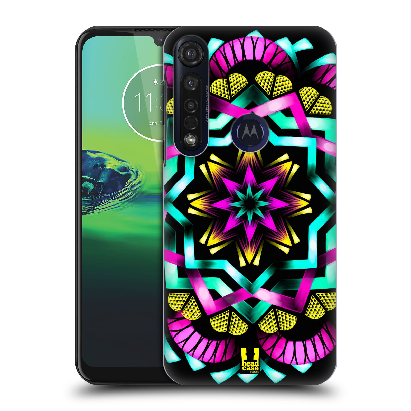 Pouzdro na mobil Motorola Moto G8 PLUS - HEAD CASE - vzor Indie Mandala kaleidoskop barevný vzor SLUNCE