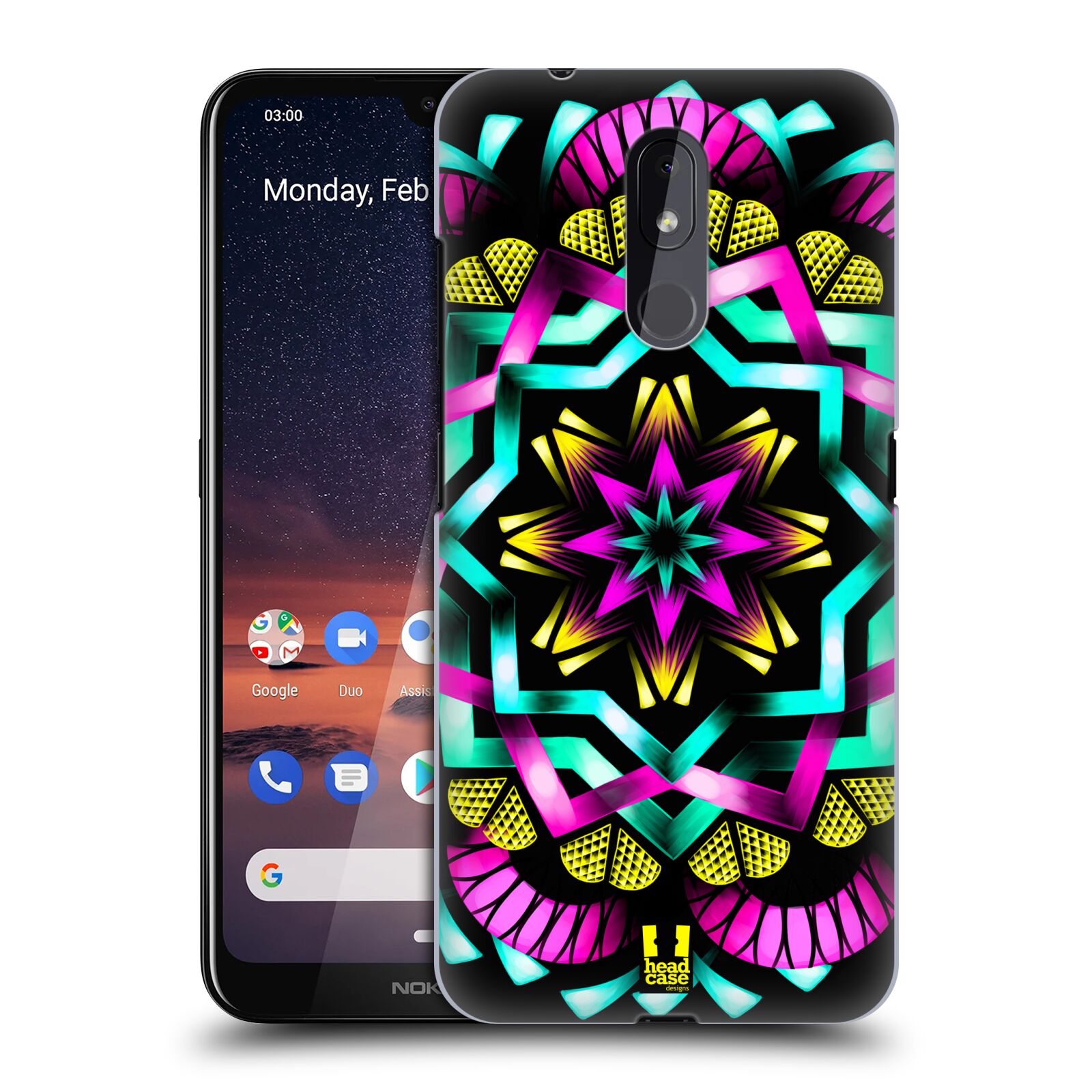 Pouzdro na mobil Nokia 3.2 - HEAD CASE - vzor Indie Mandala kaleidoskop barevný vzor SLUNCE