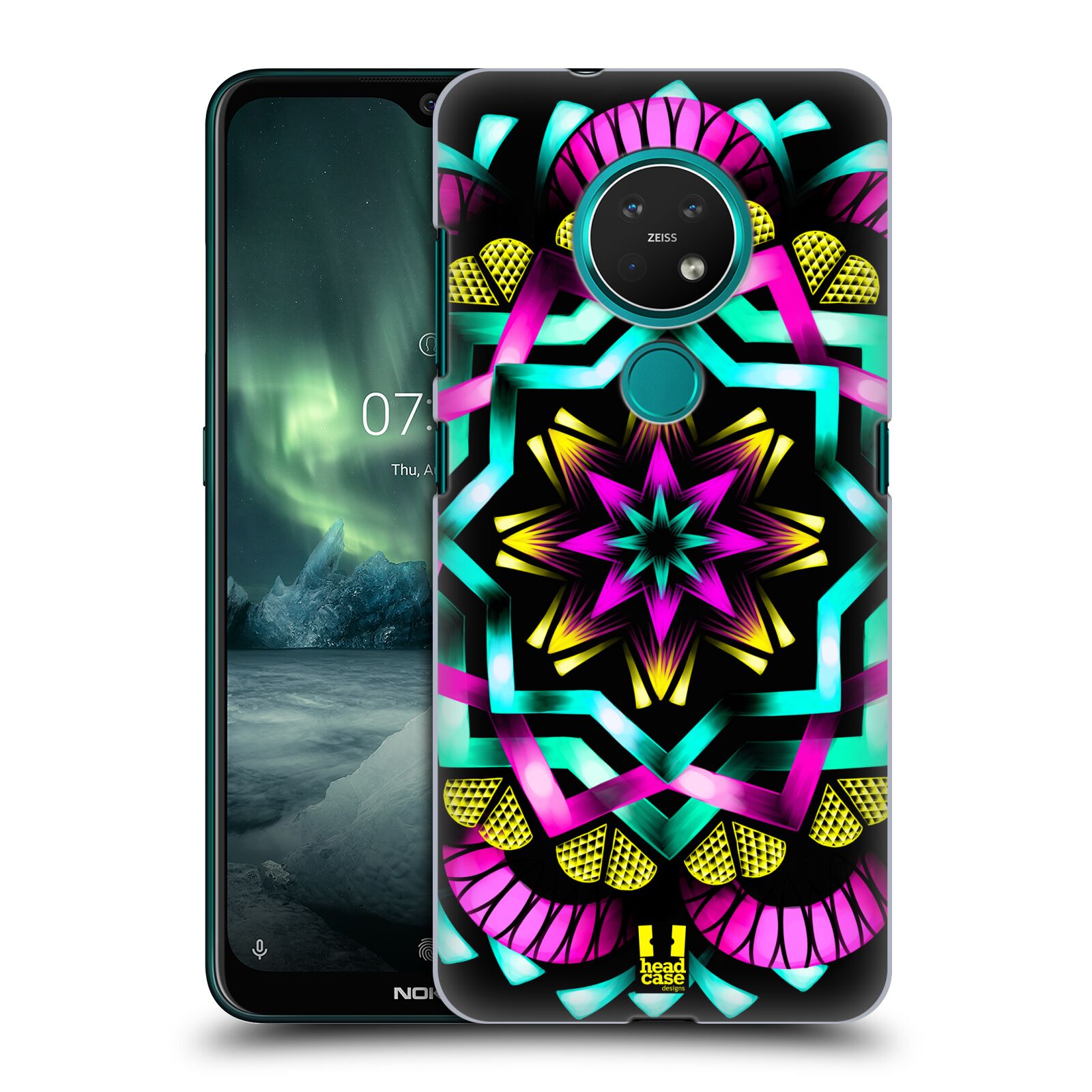 Pouzdro na mobil NOKIA 7.2 - HEAD CASE - vzor Indie Mandala kaleidoskop barevný vzor SLUNCE