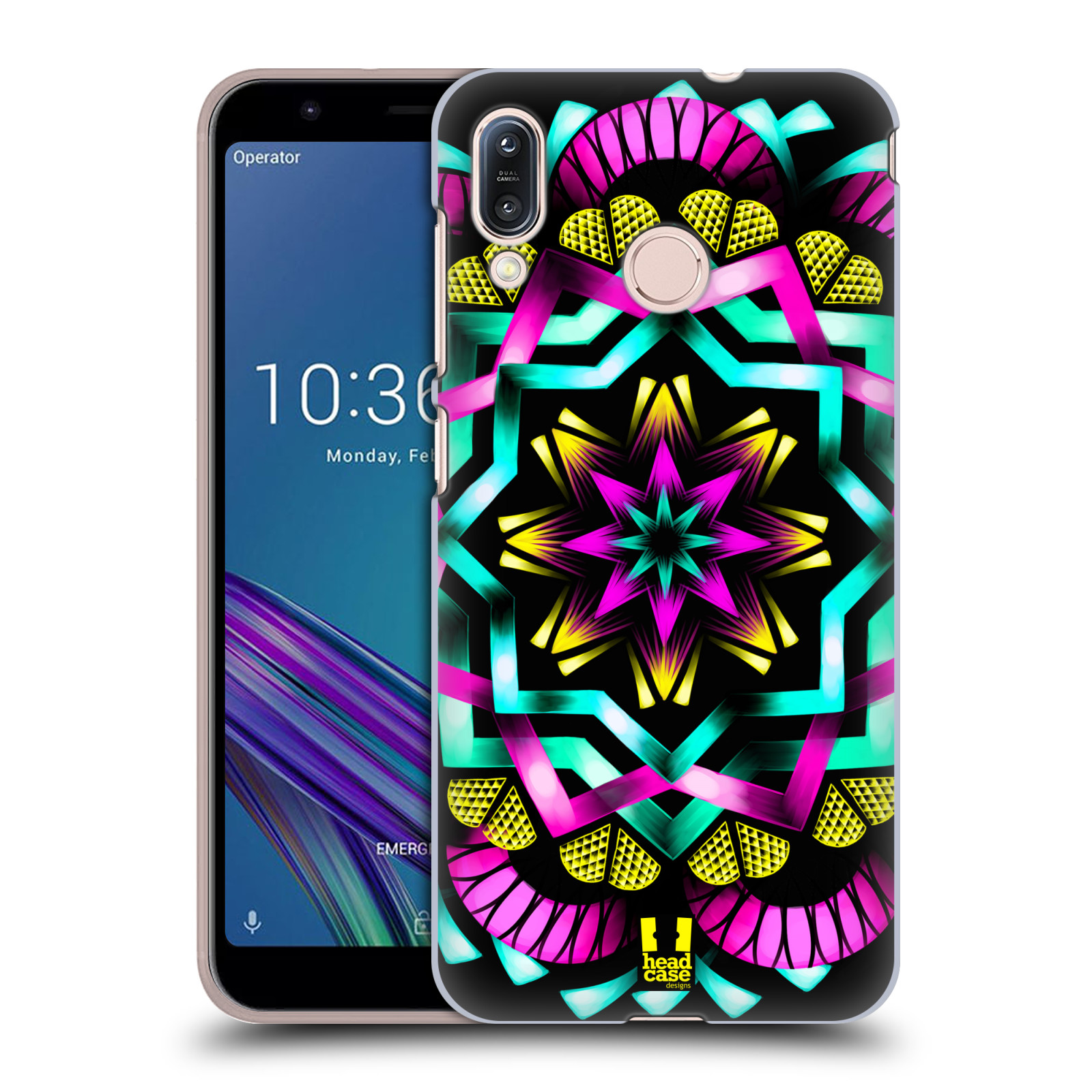 Pouzdro na mobil Asus Zenfone Max M1 (ZB555KL) - HEAD CASE - vzor Indie Mandala kaleidoskop barevný vzor SLUNCE