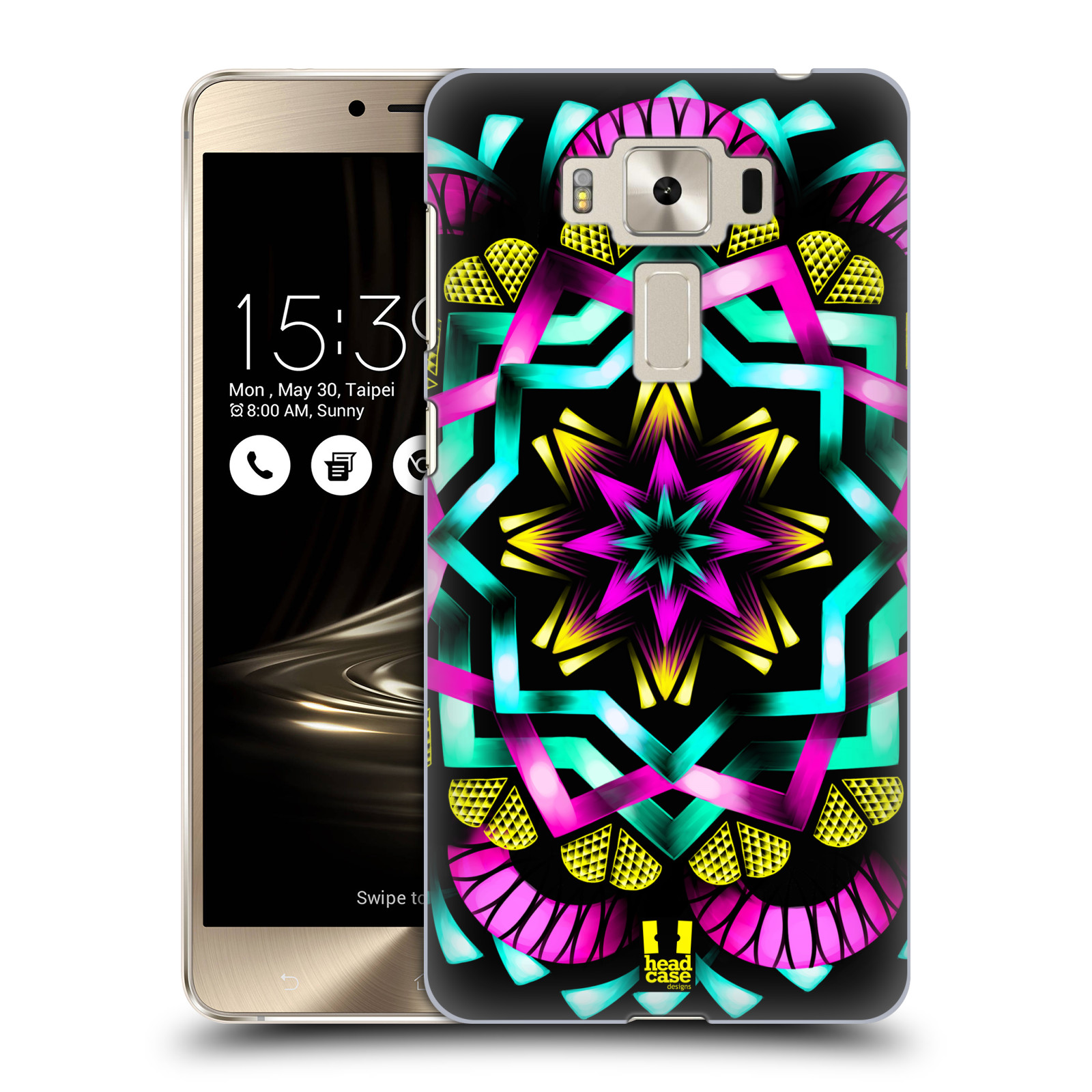 HEAD CASE plastový obal na mobil Asus Zenfone 3 DELUXE ZS550KL vzor Indie Mandala kaleidoskop barevný vzor SLUNCE
