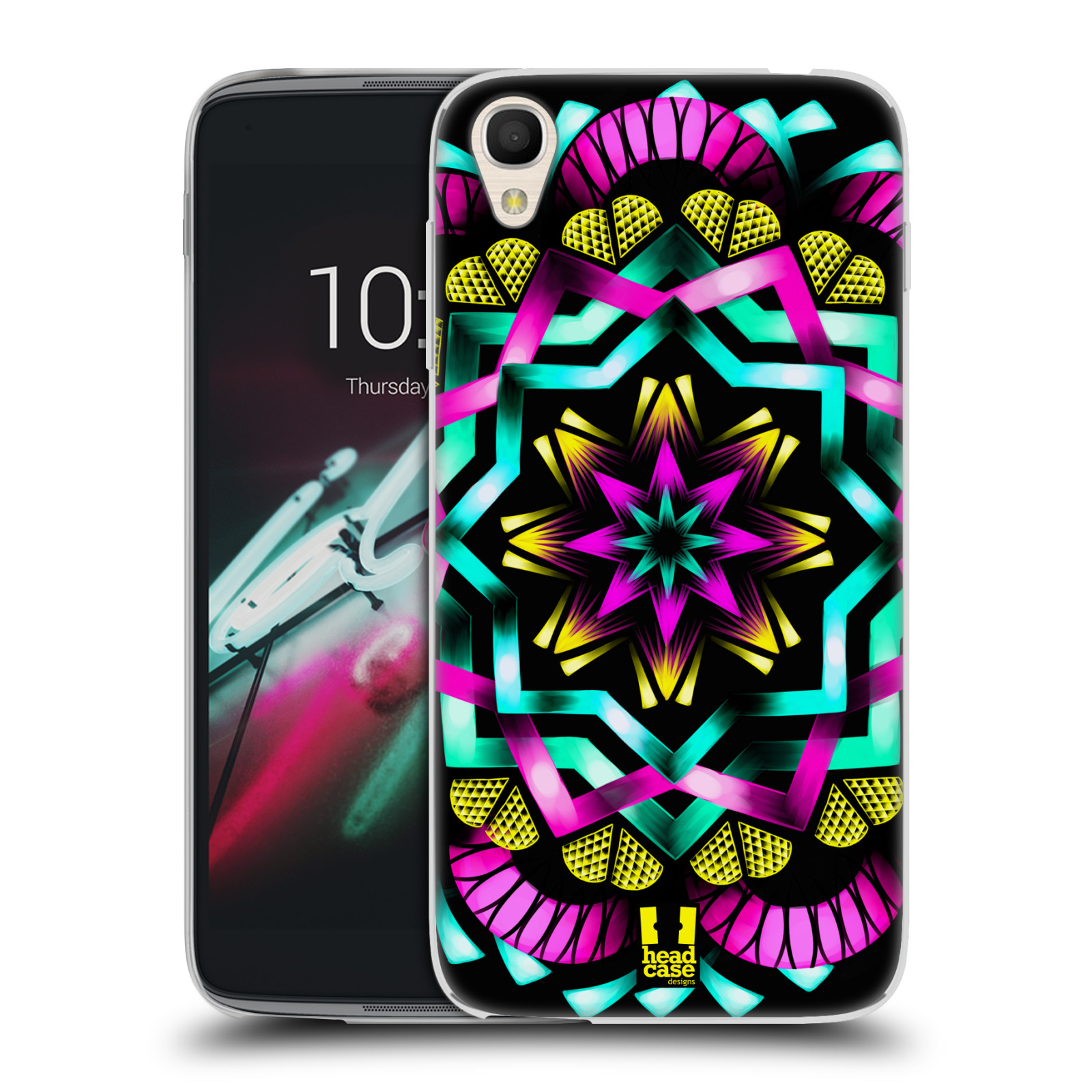 HEAD CASE silikonový obal na mobil Alcatel Idol 3 OT-6039Y (4.7) vzor Indie Mandala kaleidoskop barevný vzor SLUNCE