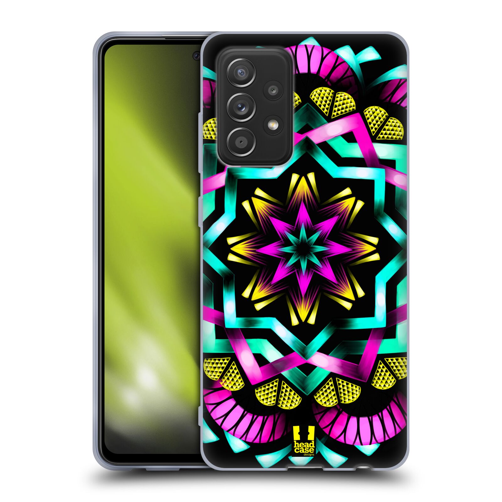 Plastový obal HEAD CASE na mobil Samsung Galaxy A52 / A52 5G / A52s 5G vzor Indie Mandala kaleidoskop barevný vzor SLUNCE