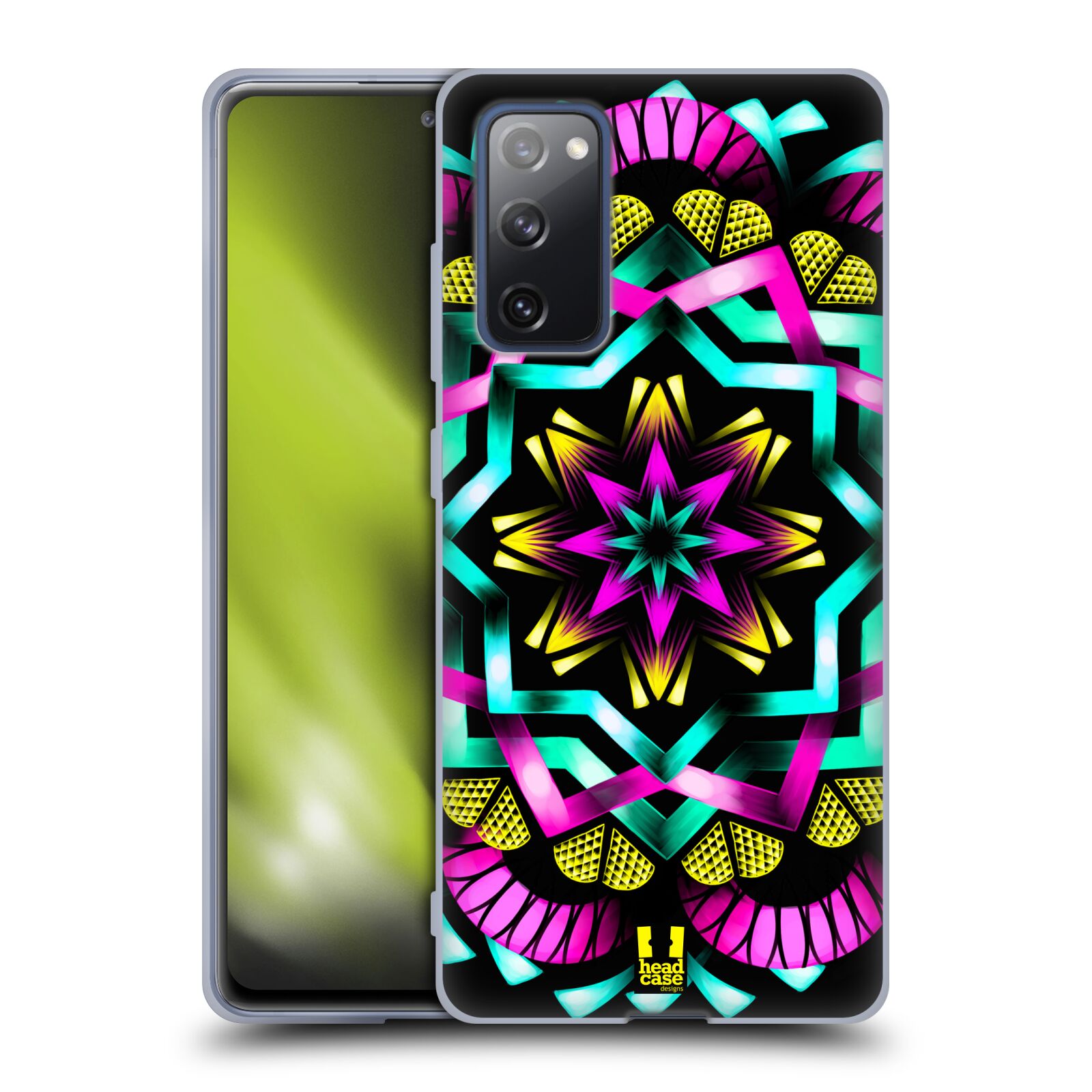 Plastový obal HEAD CASE na mobil Samsung Galaxy S20 FE / S20 FE 5G vzor Indie Mandala kaleidoskop barevný vzor SLUNCE