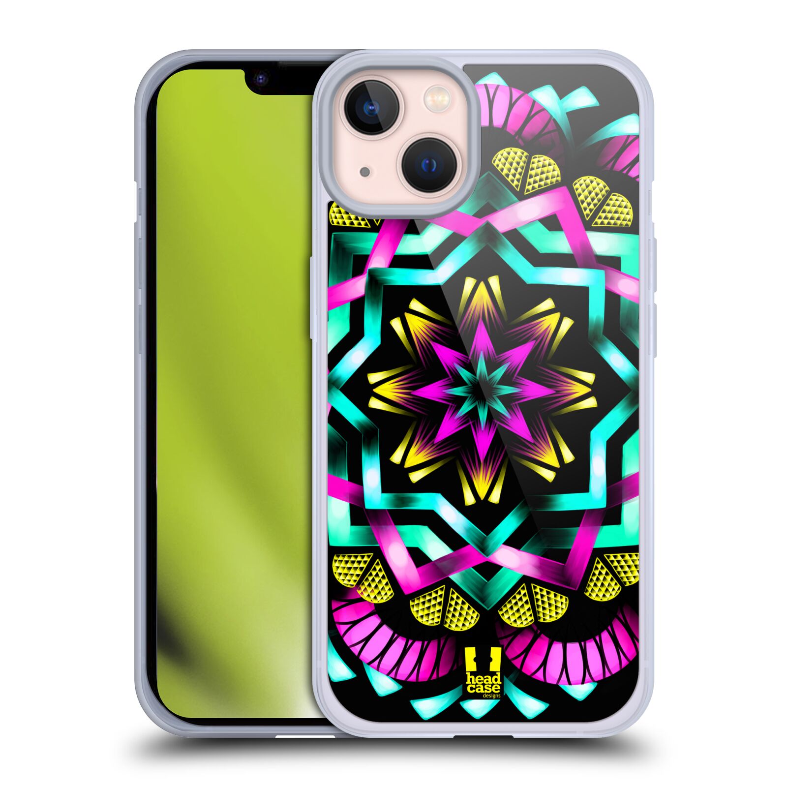 Plastový obal HEAD CASE na mobil Apple Iphone 13 vzor Indie Mandala kaleidoskop barevný vzor SLUNCE