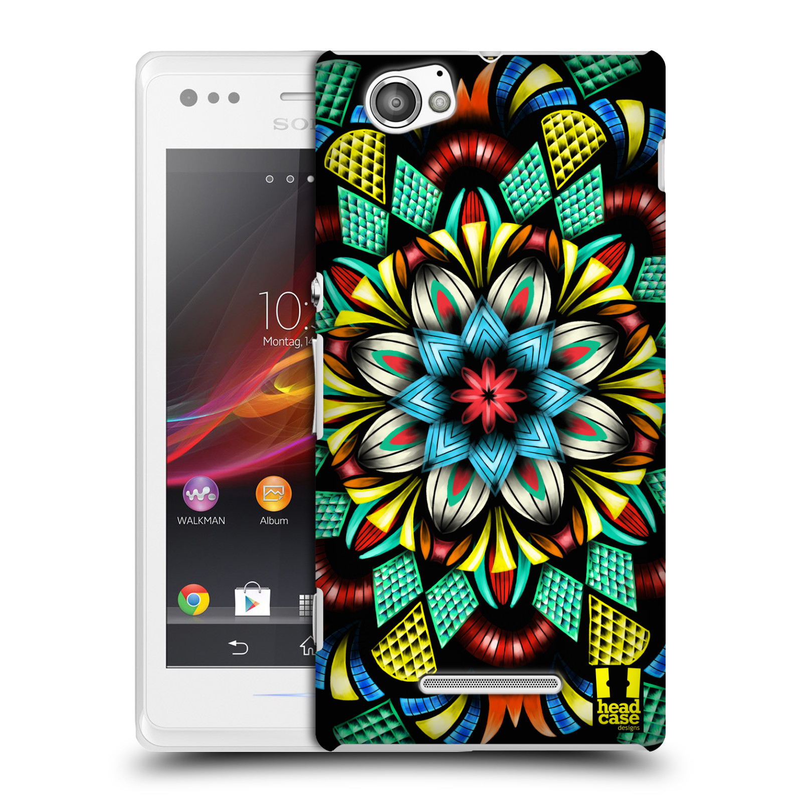 HEAD CASE plastový obal na mobil Sony Xperia M vzor Indie Mandala kaleidoskop barevný vzor TRADIČNÍ