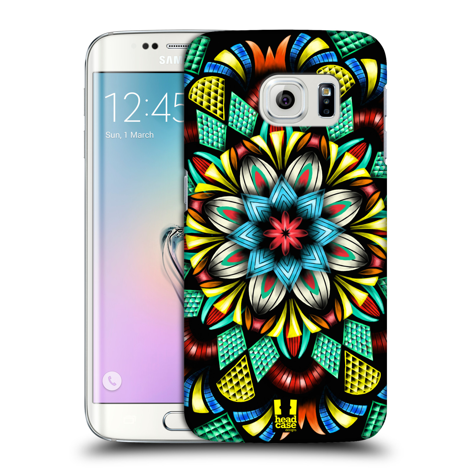 HEAD CASE plastový obal na mobil SAMSUNG Galaxy S6 EDGE (G9250, G925, G925F) vzor Indie Mandala kaleidoskop barevný vzor TRADIČNÍ