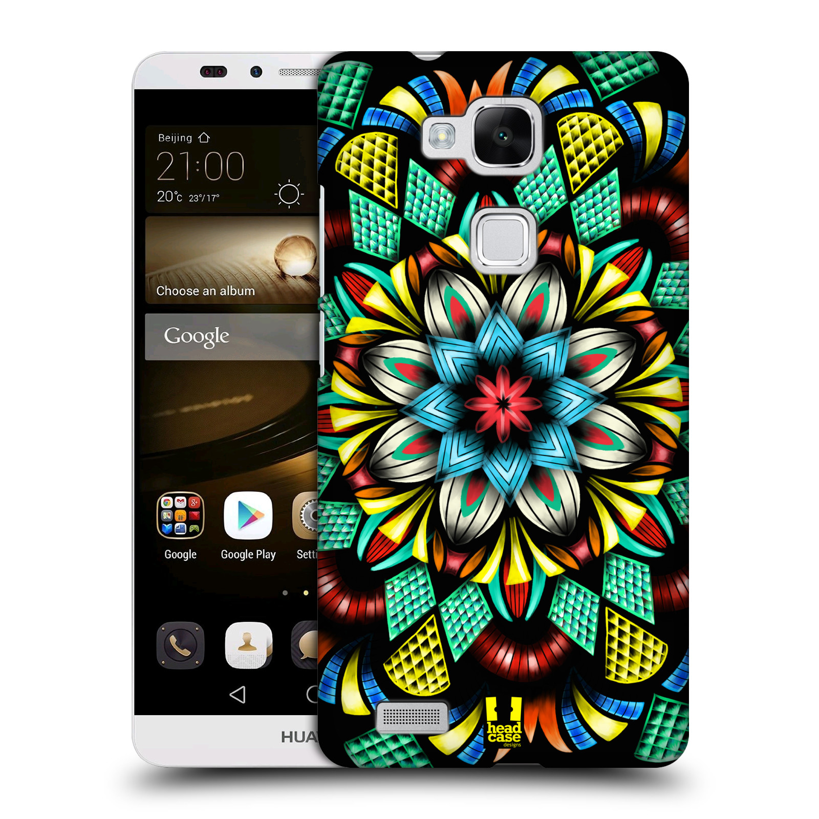 HEAD CASE plastový obal na mobil Huawei Mate 7 vzor Indie Mandala kaleidoskop barevný vzor TRADIČNÍ