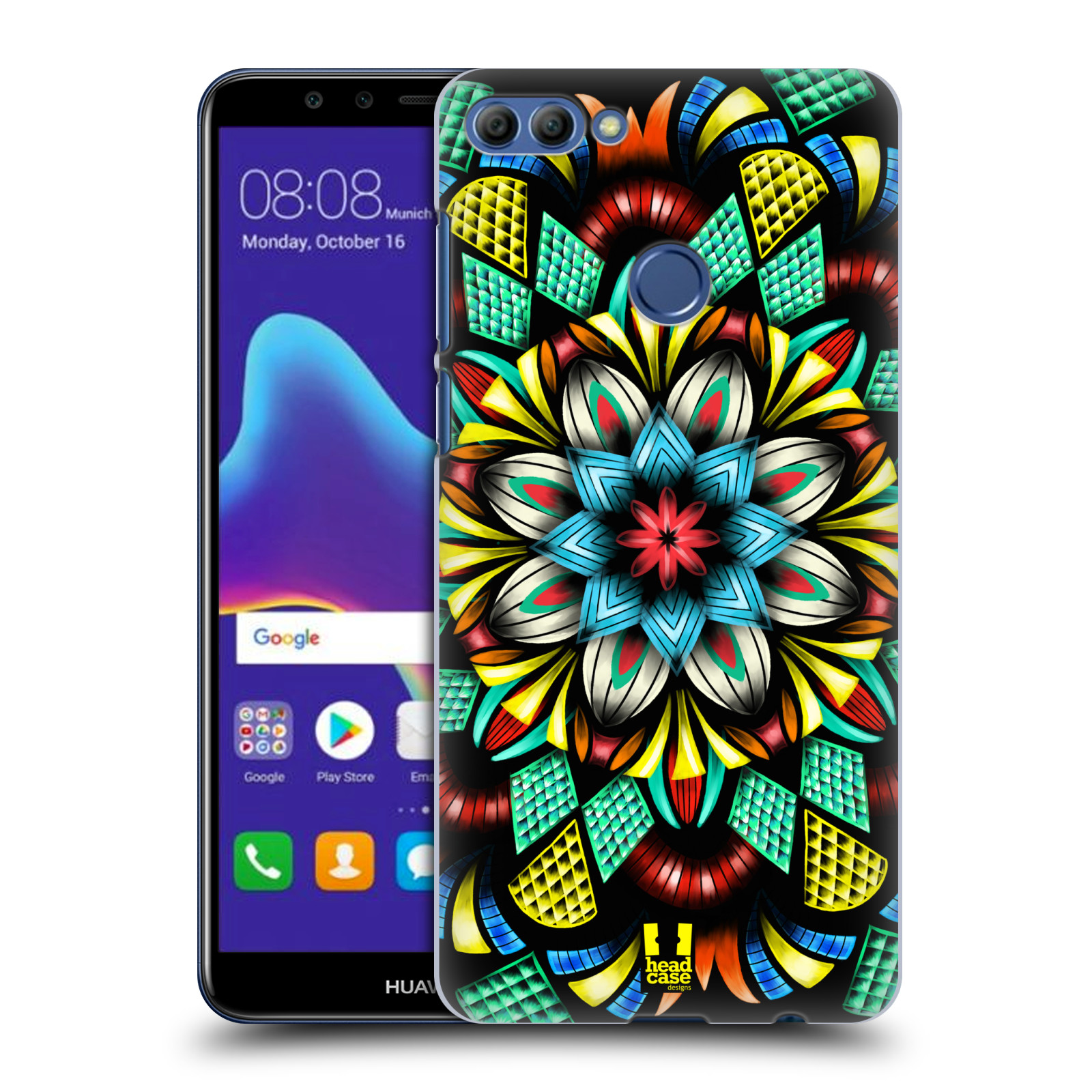 HEAD CASE plastový obal na mobil Huawei Y9 2018 vzor Indie Mandala kaleidoskop barevný vzor TRADIČNÍ