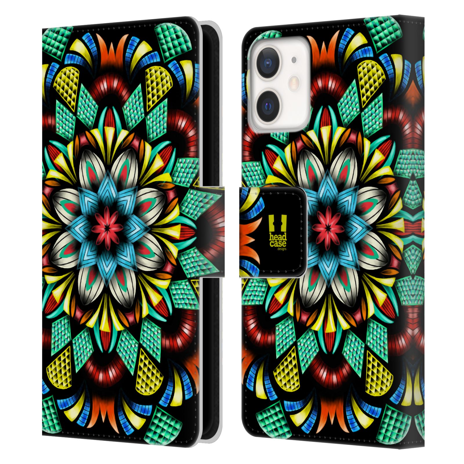 Pouzdro pro mobil Apple Iphone 12 MINI zářivá mandala kaleidoskop halucinace