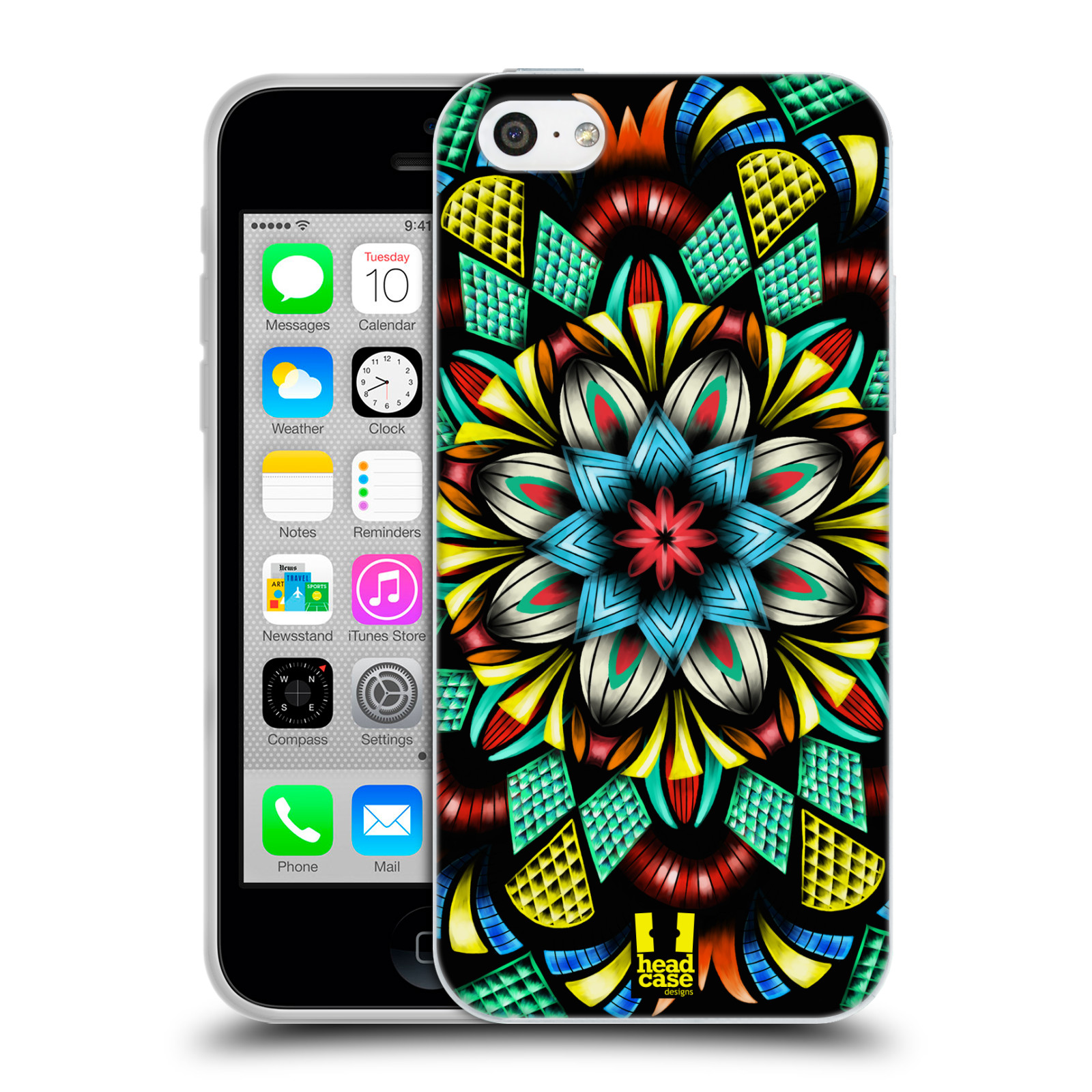 HEAD CASE silikonový obal na mobil Apple Iphone 5C vzor Indie Mandala kaleidoskop barevný vzor TRADIČNÍ