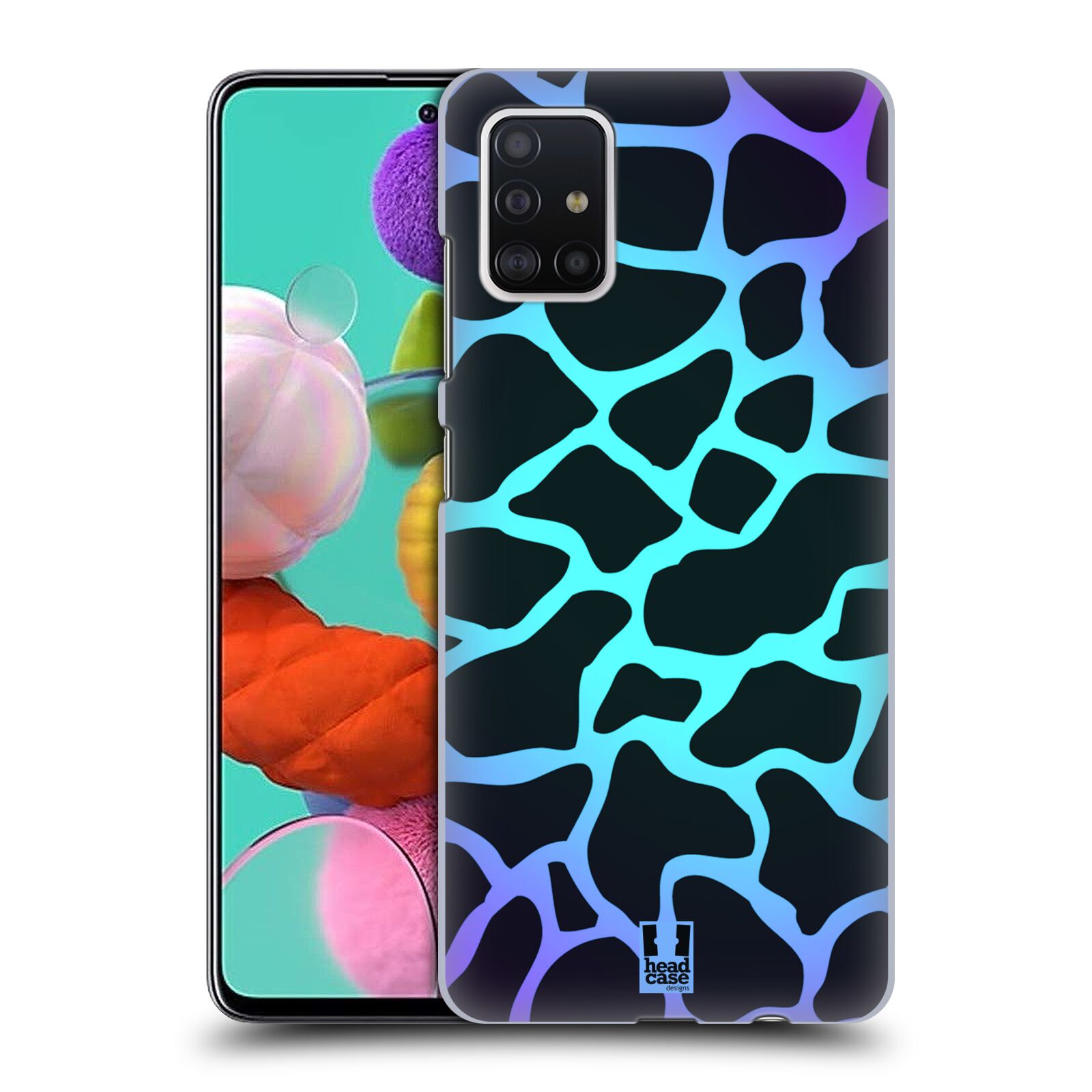 Pouzdro na mobil Samsung Galaxy A51 - HEAD CASE - vzor Divočina zvíře tyrkysová žirafa magický vzor