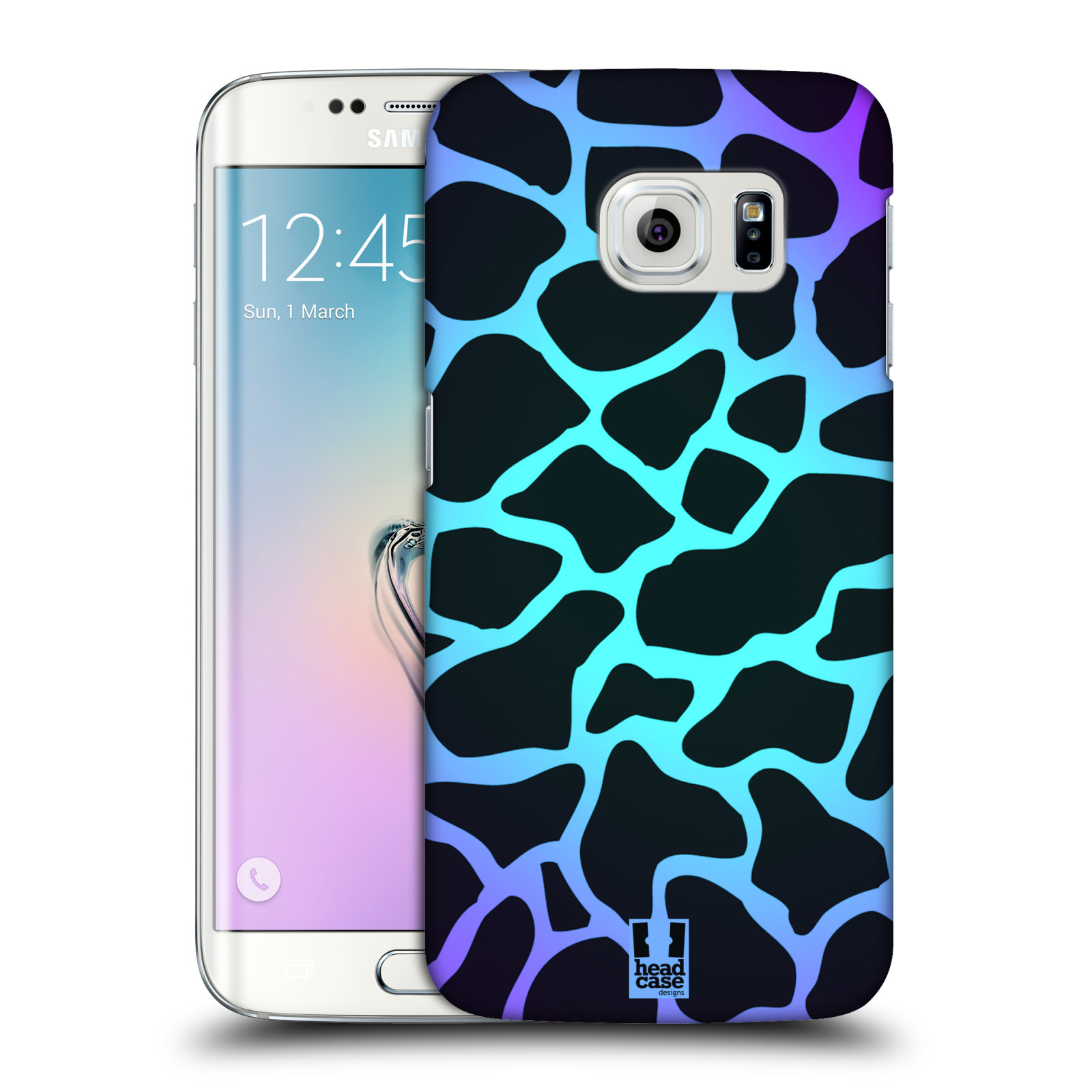 HEAD CASE plastový obal na mobil SAMSUNG Galaxy S6 EDGE (G9250, G925, G925F) vzor Divočina zvíře tyrkysová žirafa magický vzor