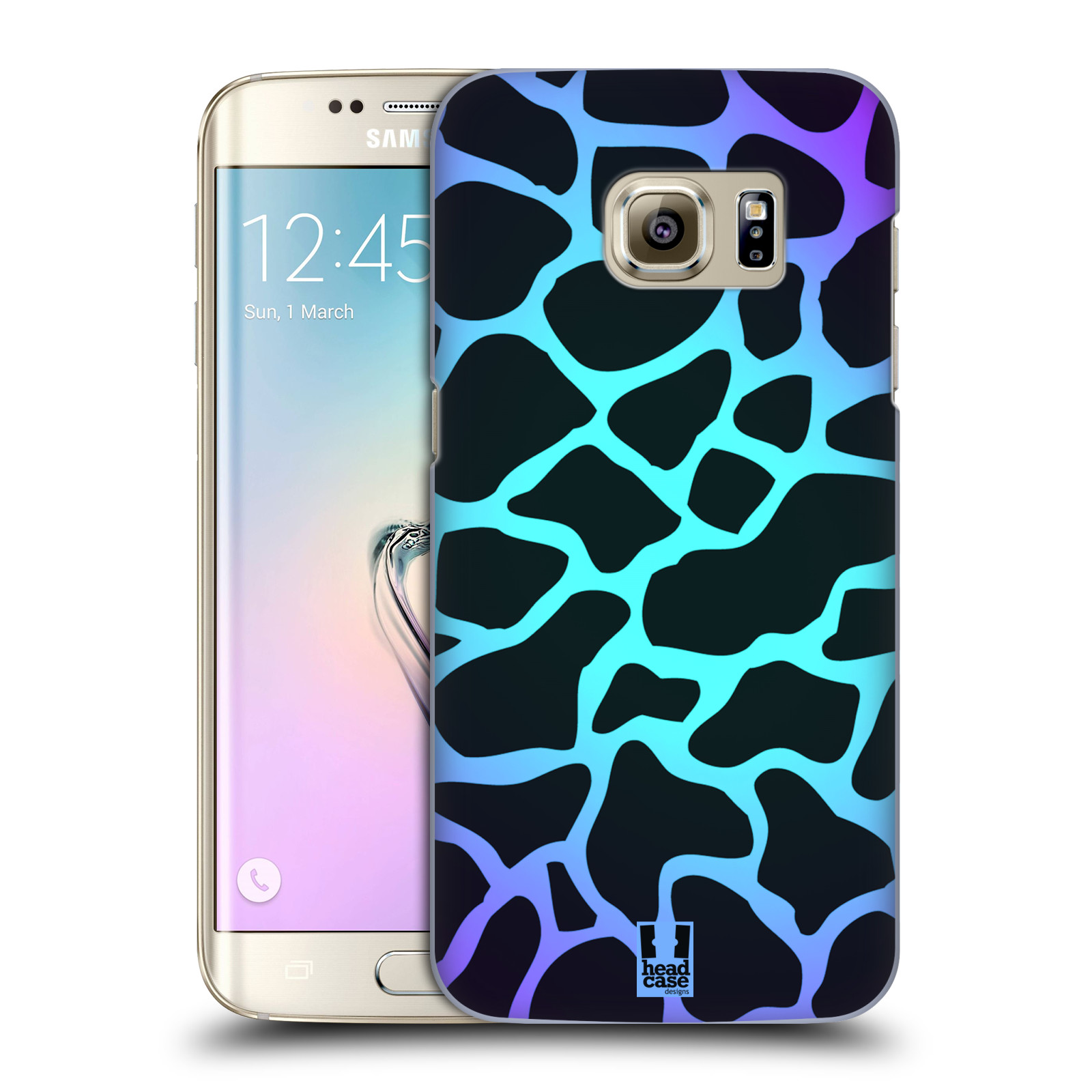HEAD CASE plastový obal na mobil SAMSUNG GALAXY S7 EDGE vzor Divočina zvíře tyrkysová žirafa magický vzor