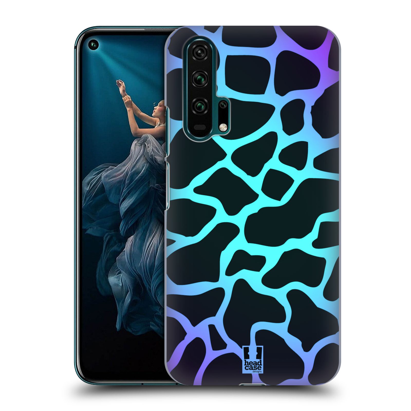 Pouzdro na mobil Honor 20 PRO - HEAD CASE - vzor Divočina zvíře tyrkysová žirafa magický vzor