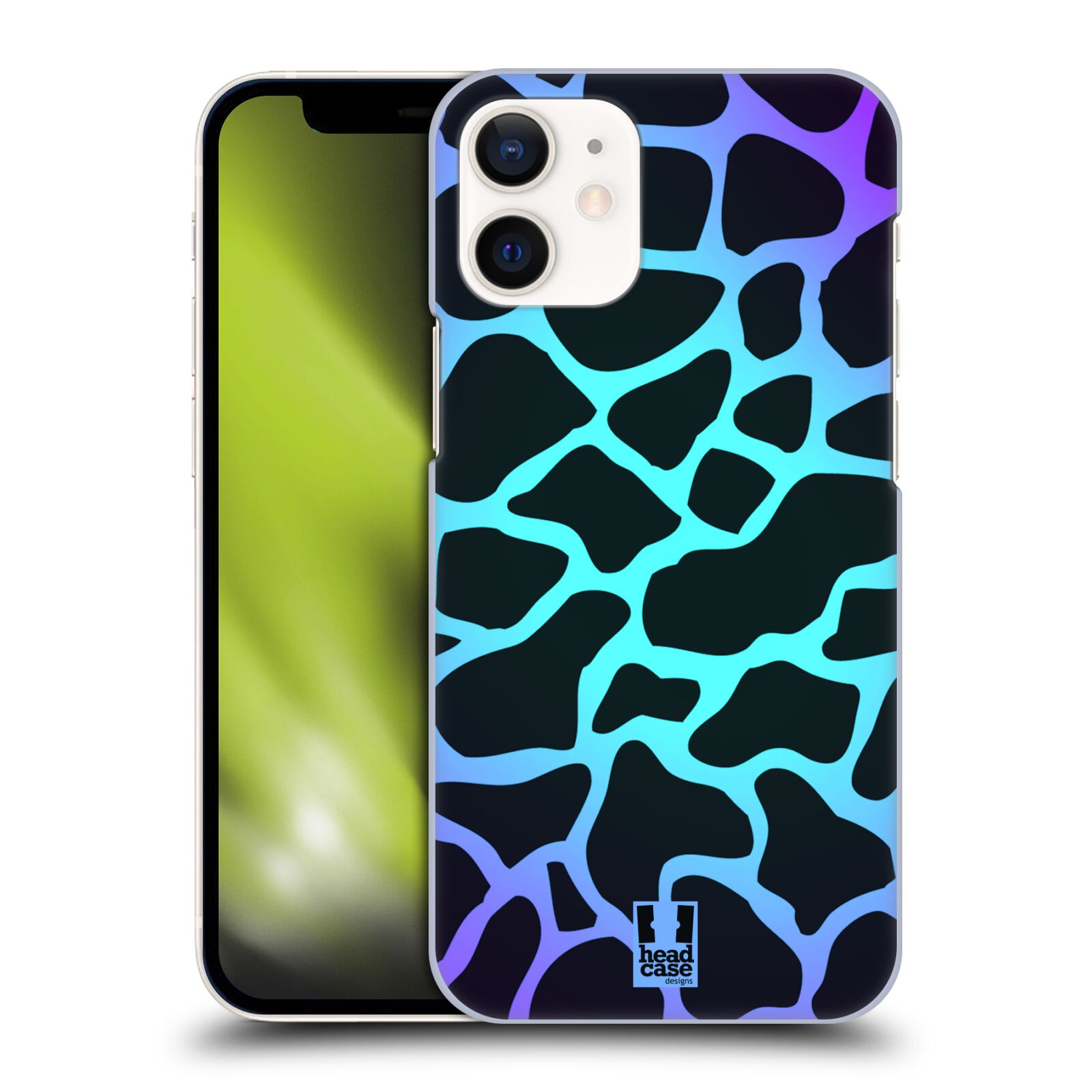 Plastový obal na mobil Apple Iphone 12 MINI vzor Divočina zvíře tyrkysová žirafa magický vzor