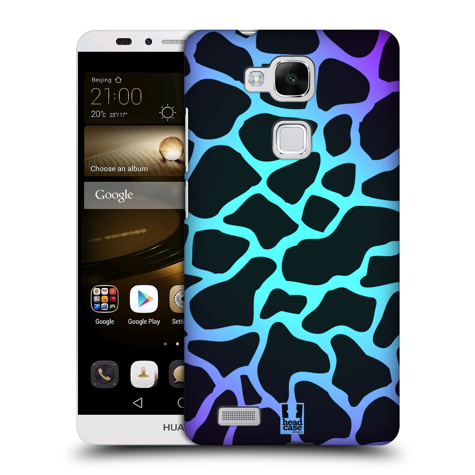 HEAD CASE plastový obal na mobil Huawei Mate 7 vzor Divočina zvíře tyrkysová žirafa magický vzor