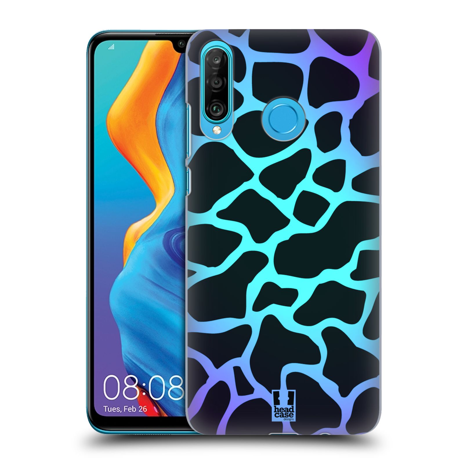 Pouzdro na mobil Huawei P30 LITE - HEAD CASE - vzor Divočina zvíře tyrkysová žirafa magický vzor