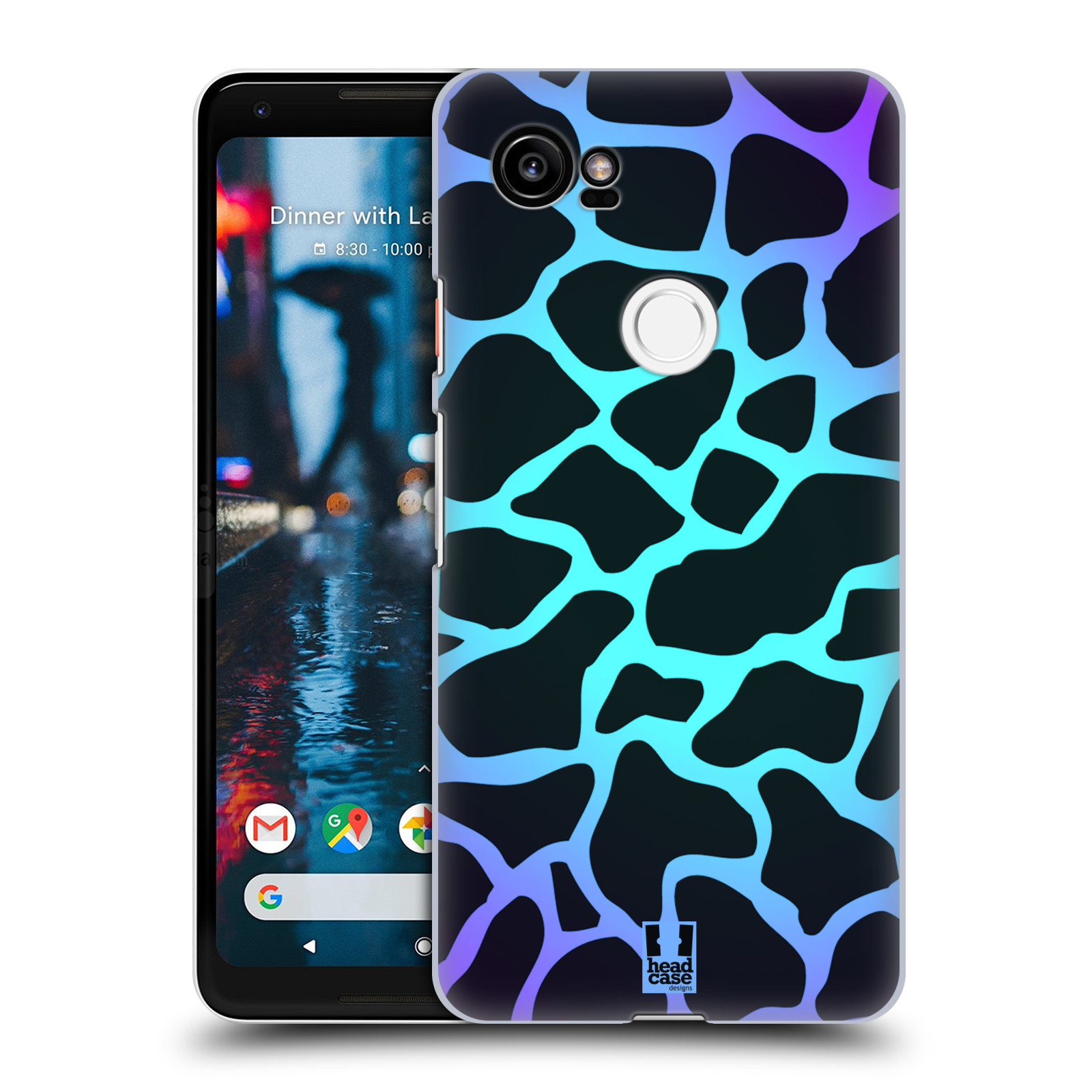 HEAD CASE plastový obal na mobil Google Pixel 2 XL vzor Divočina zvíře tyrkysová žirafa magický vzor