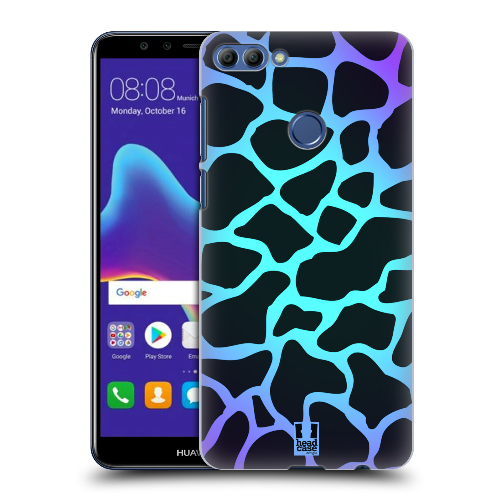 HEAD CASE plastový obal na mobil Huawei Y9 2018 vzor Divočina zvíře tyrkysová žirafa magický vzor