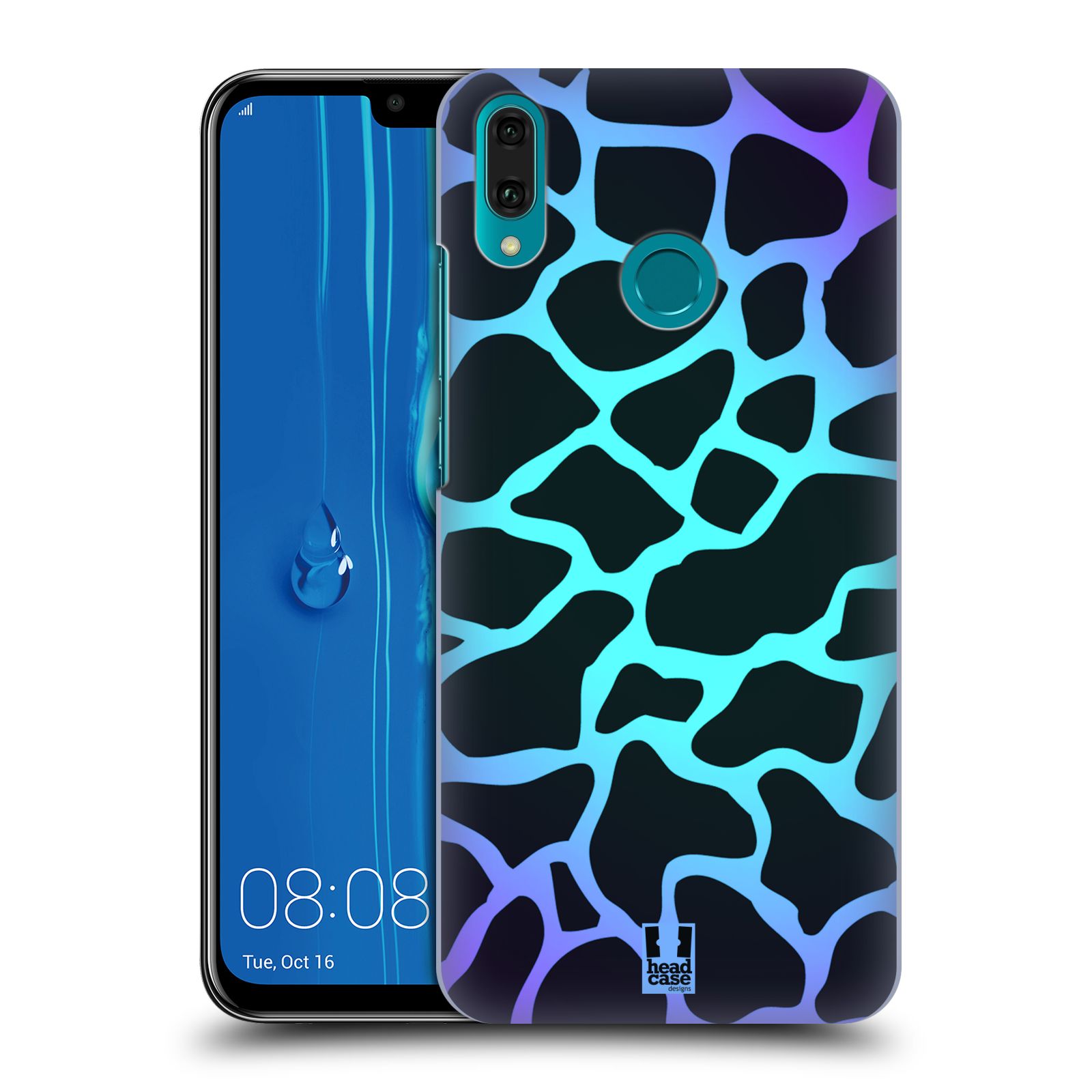 Pouzdro na mobil Huawei Y9 2019 - HEAD CASE - vzor Divočina zvíře tyrkysová žirafa magický vzor