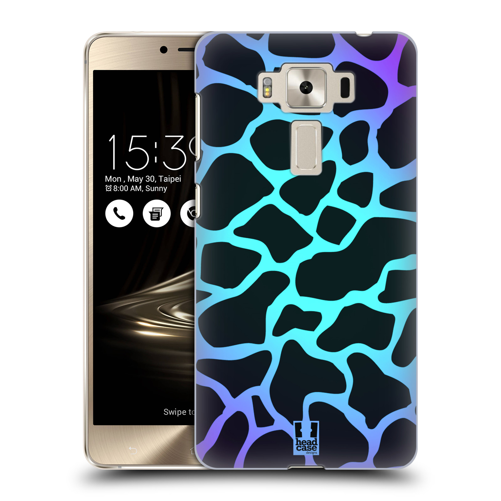 HEAD CASE plastový obal na mobil Asus Zenfone 3 DELUXE ZS550KL vzor Divočina zvíře tyrkysová žirafa magický vzor