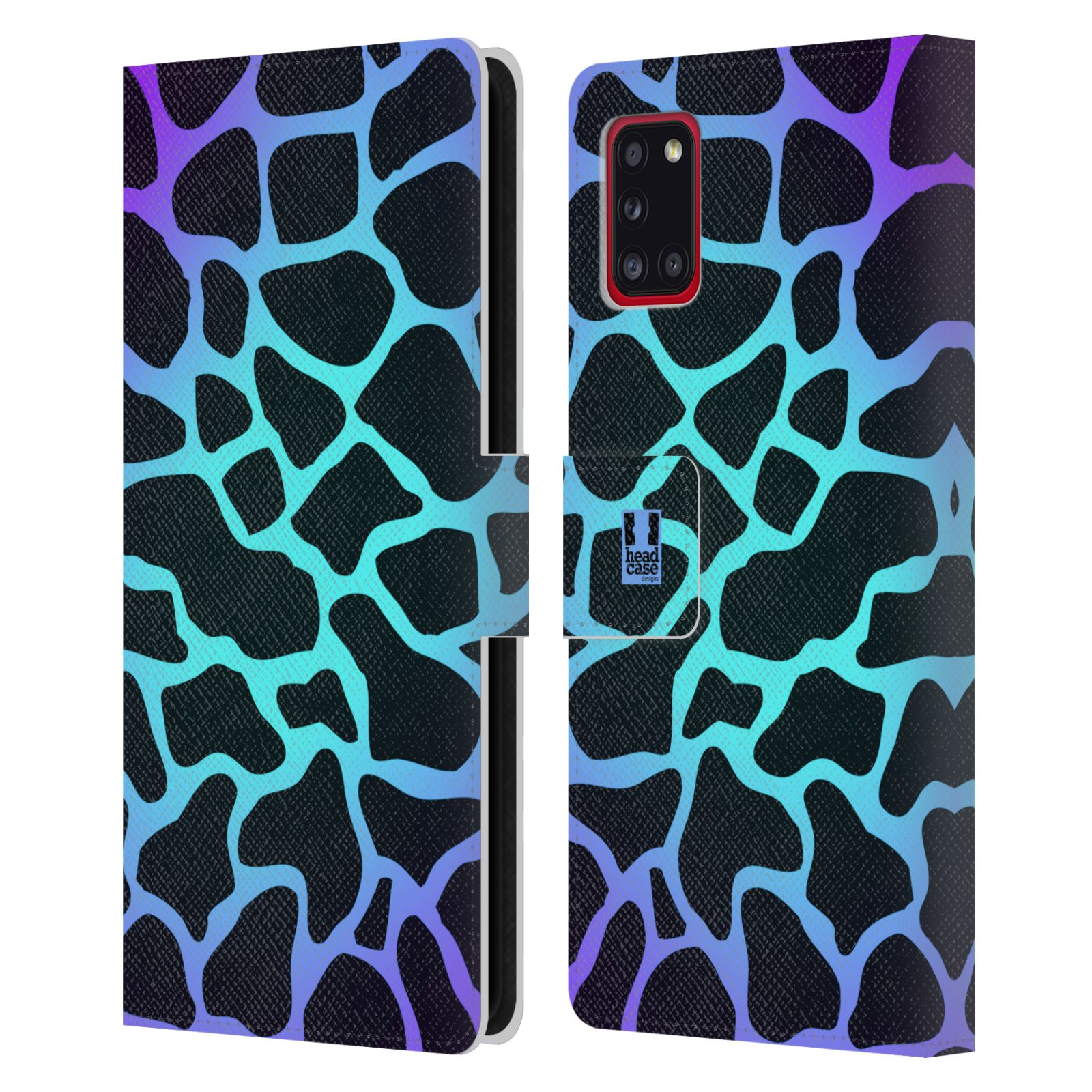 Pouzdro HEAD CASE na mobil Samsung Galaxy A31 Zvířecí barevné vzory magická tyrkysova žirafa