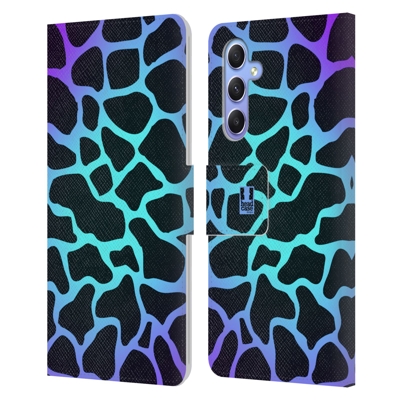 Pouzdro HEAD CASE na mobil Samsung Galaxy A34 5G Zvířecí barevné vzory magická tyrkysova žirafa