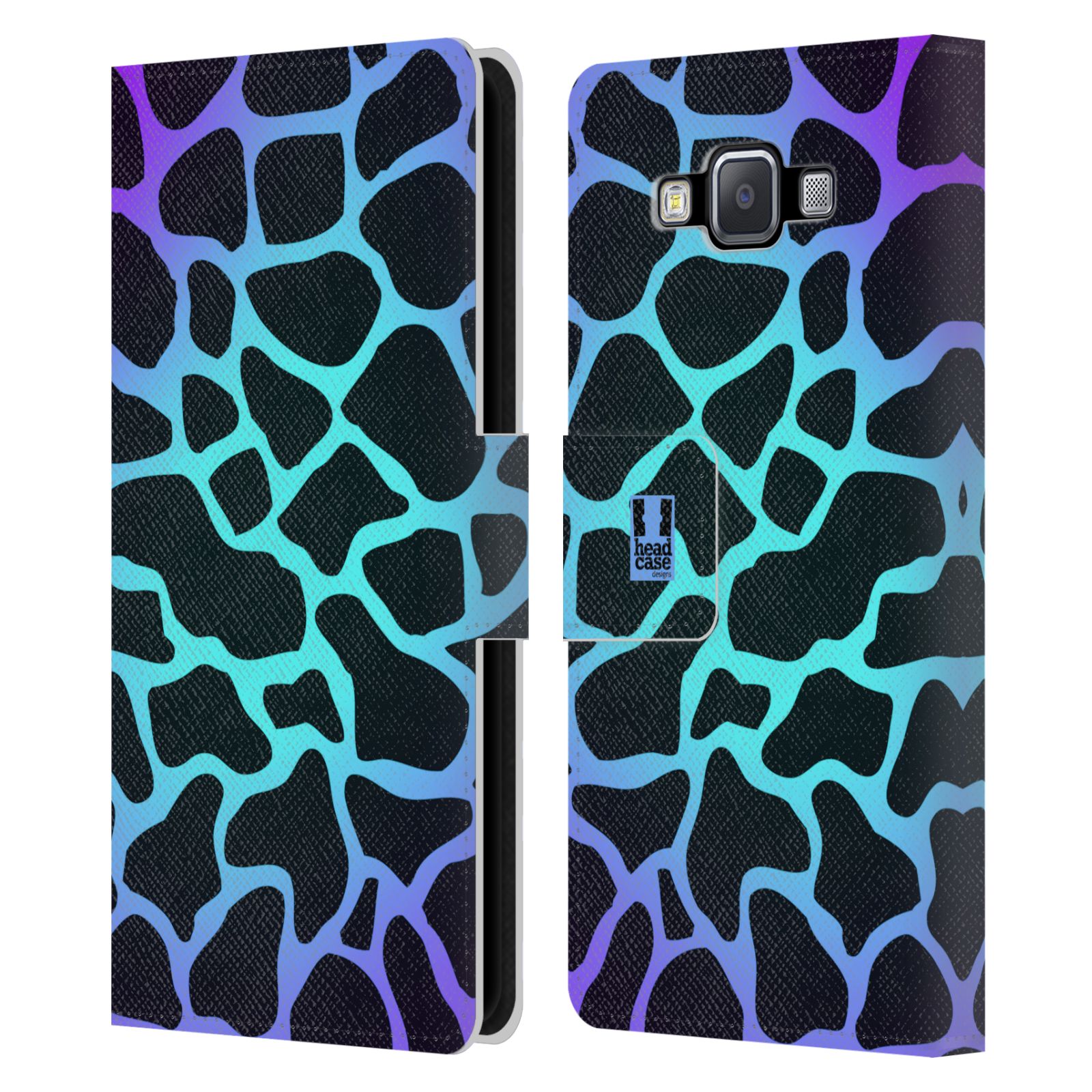 HEAD CASE Flipové pouzdro pro mobil Samsung Galaxy A5 Zvířecí barevné vzory magická tyrkysova žirafa