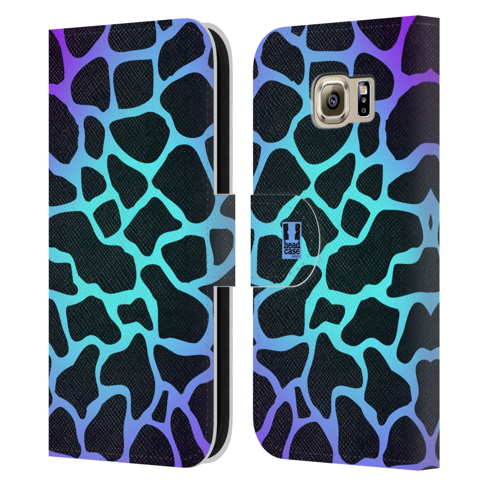 HEAD CASE Flipové pouzdro pro mobil Samsung Galaxy S6 (G9200) Zvířecí barevné vzory magická tyrkysova žirafa