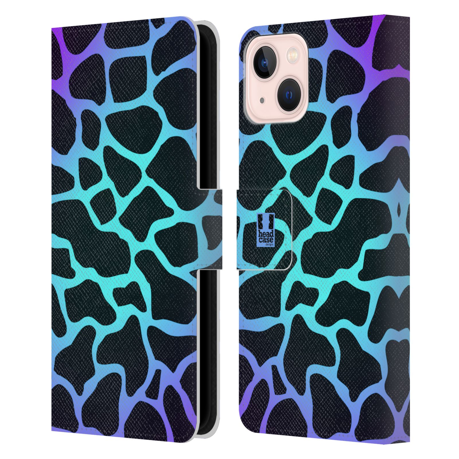 Pouzdro HEAD CASE na mobil Apple Iphone 13 Zvířecí barevné vzory magická tyrkysova žirafa