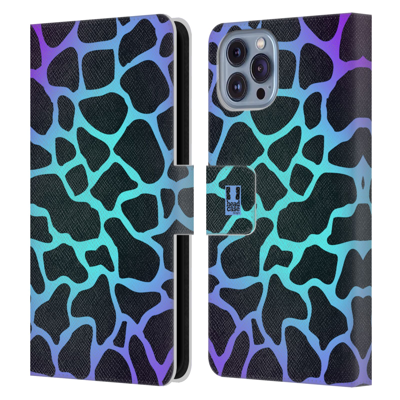 Pouzdro HEAD CASE na mobil Apple Iphone 14 Zvířecí barevné vzory magická tyrkysova žirafa