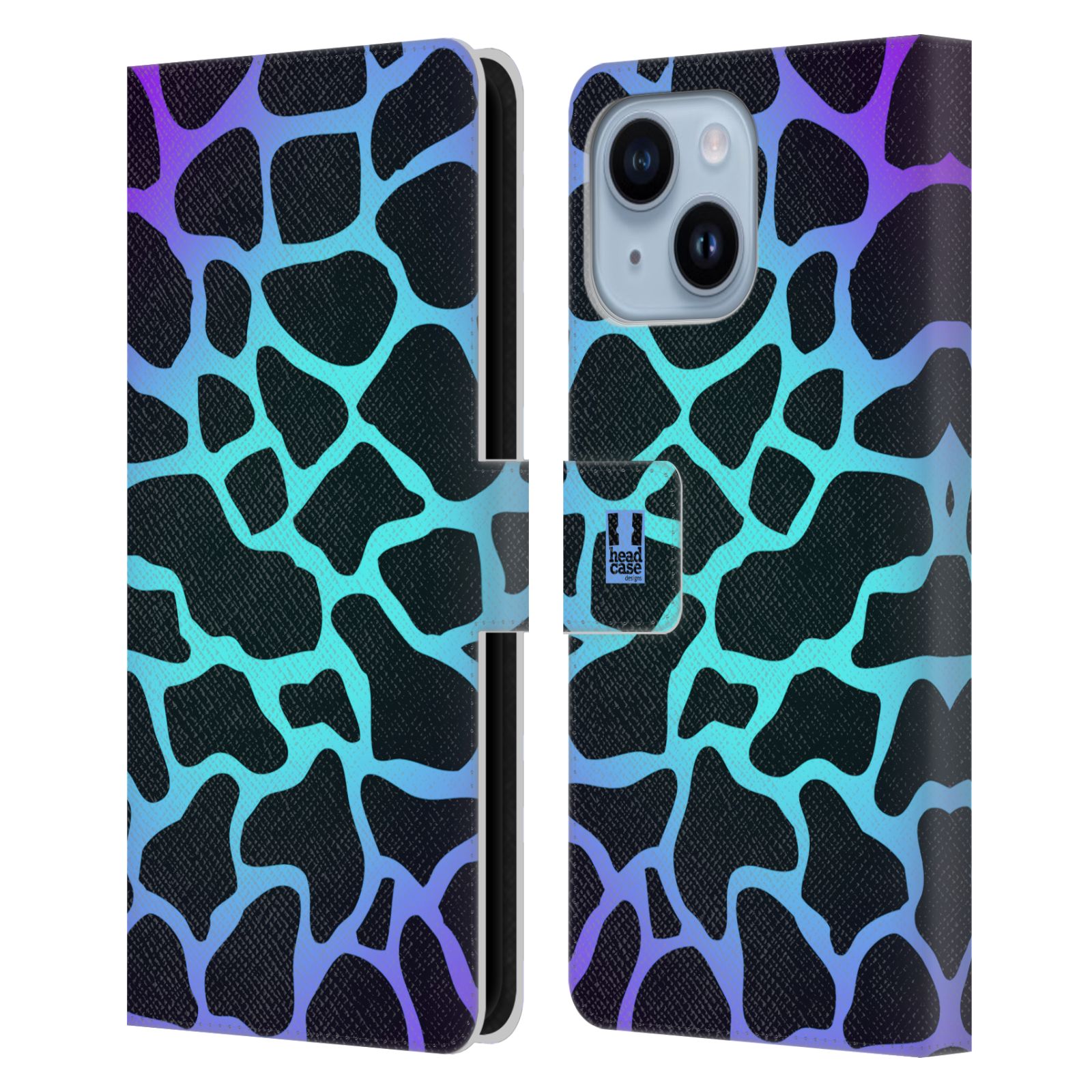Pouzdro HEAD CASE na mobil Apple Iphone 14 PLUS Zvířecí barevné vzory magická tyrkysova žirafa