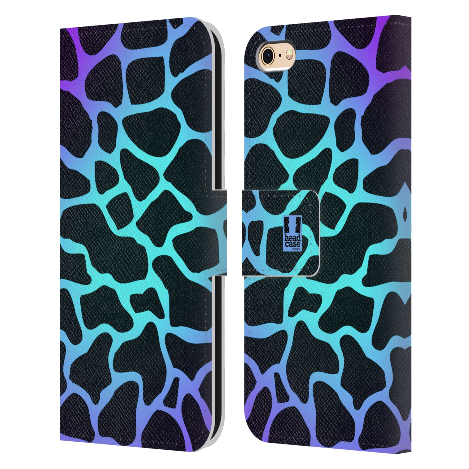 HEAD CASE Flipové pouzdro pro mobil Apple Iphone 6/6s Zvířecí barevné vzory magická tyrkysova žirafa