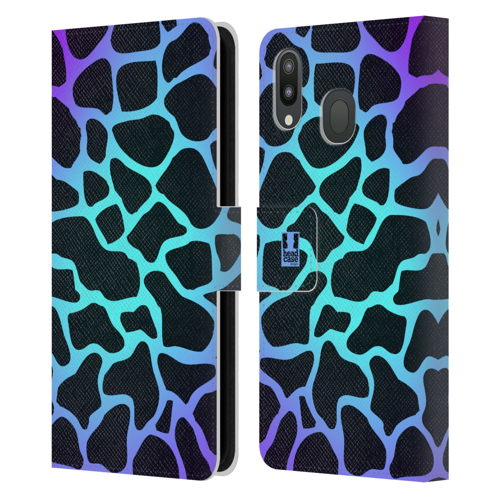 Pouzdro na mobil Samsung Galaxy M20 Zvířecí barevné vzory magická tyrkysova žirafa