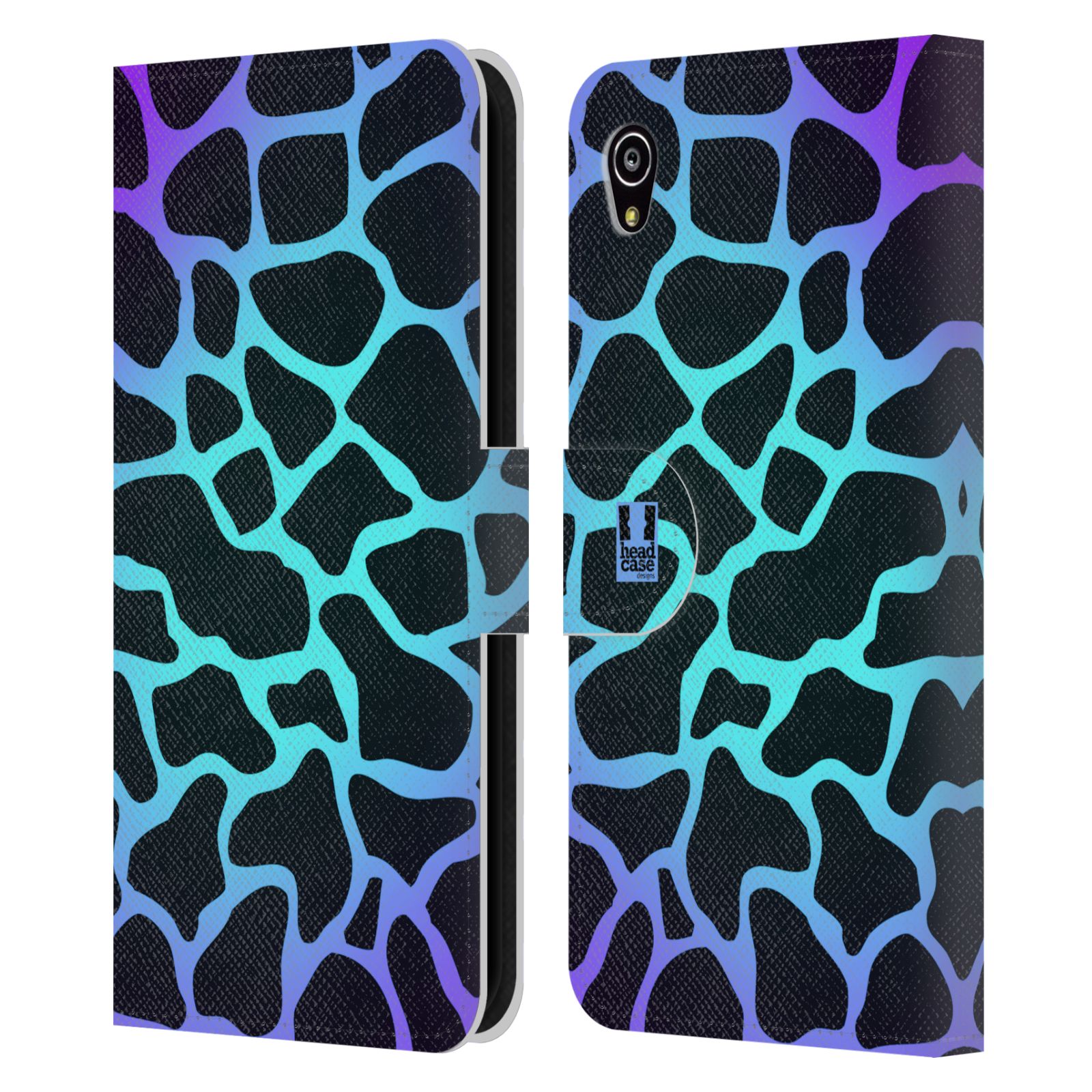 HEAD CASE Flipové pouzdro pro mobil SONY XPERIA M4 AQUA Zvířecí barevné vzory magická tyrkysova žirafa