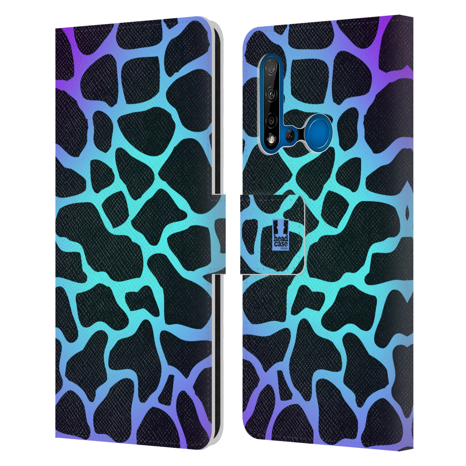Pouzdro na mobil Huawei P20 LITE 2019 Zvířecí barevné vzory magická tyrkysova žirafa
