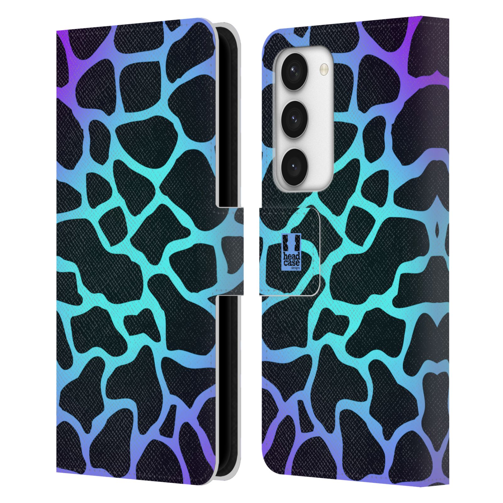 Pouzdro HEAD CASE na mobil Samsung Galaxy S23 5G Zvířecí barevné vzory magická tyrkysova žirafa