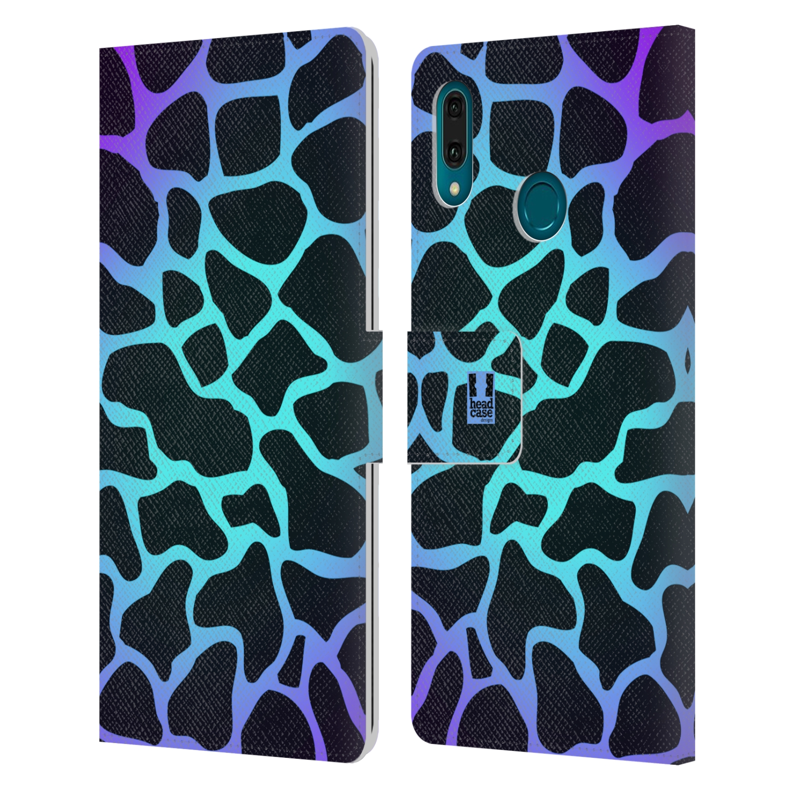 Pouzdro na mobil Huawei Y9 2019 Zvířecí barevné vzory magická tyrkysova žirafa
