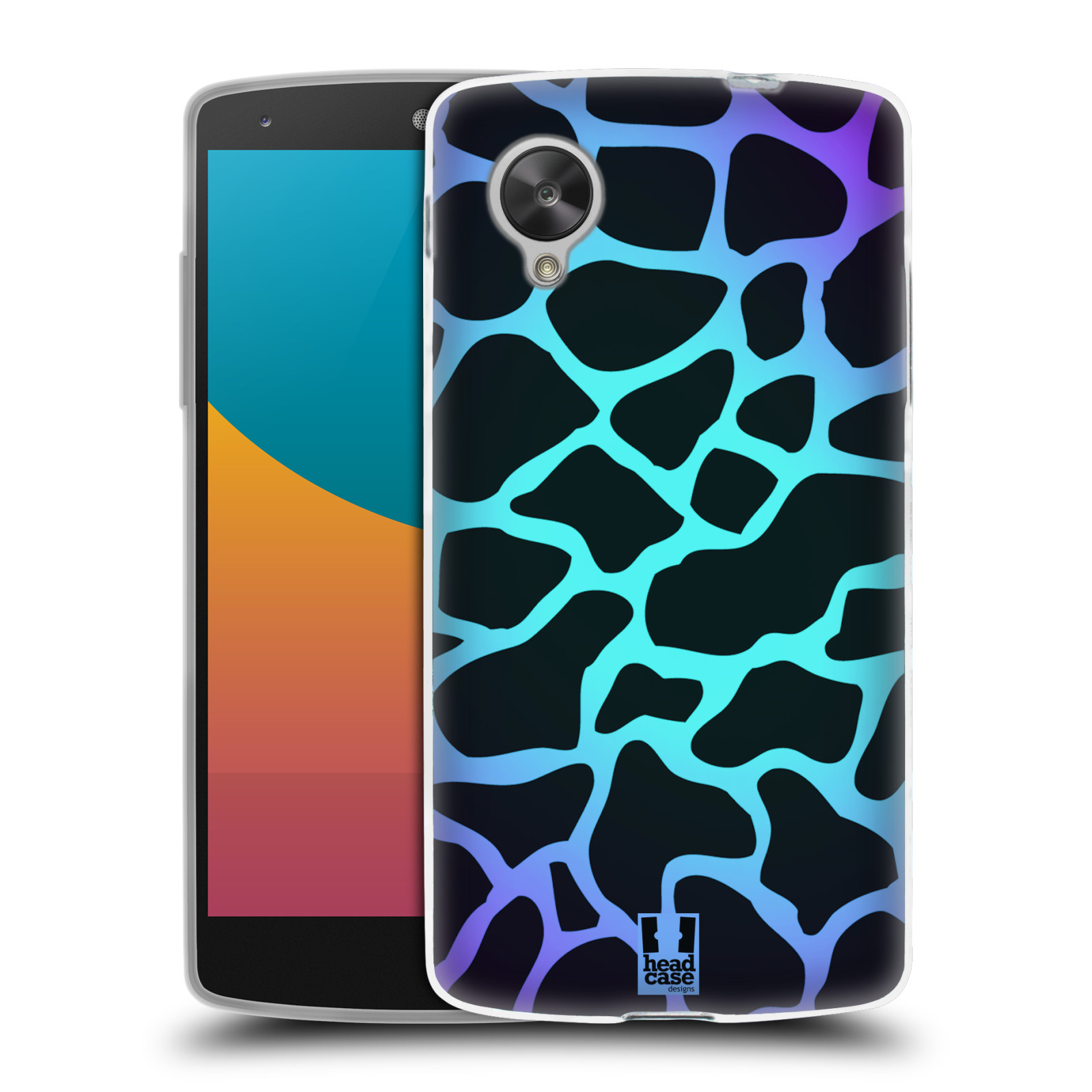 HEAD CASE silikonový obal na mobil LG NEXUS 5 (D821) vzor Divočina zvíře tyrkysová žirafa magický vzor