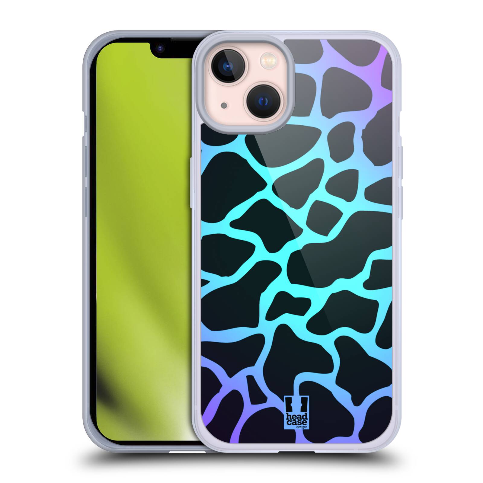 Plastový obal HEAD CASE na mobil Apple Iphone 13 vzor Divočina zvíře tyrkysová žirafa magický vzor