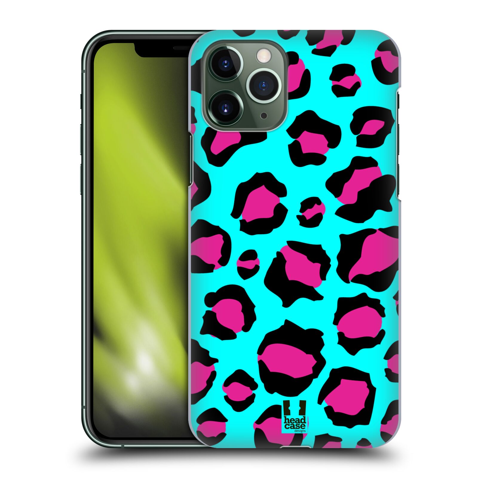 Pouzdro na mobil Apple Iphone 11 PRO - HEAD CASE - vzor Divočina zvíře tyrkysový leopard