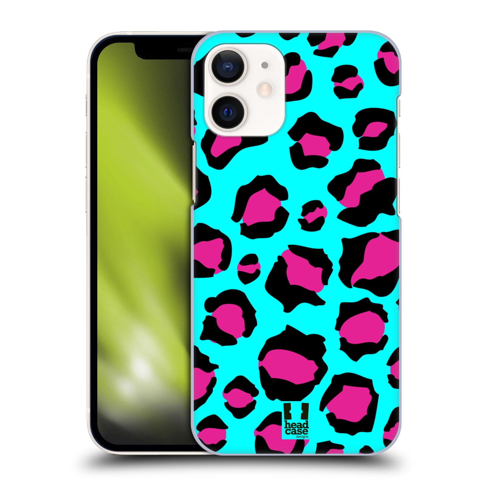 Plastový obal na mobil Apple Iphone 12 MINI vzor Divočina zvíře tyrkysový leopard