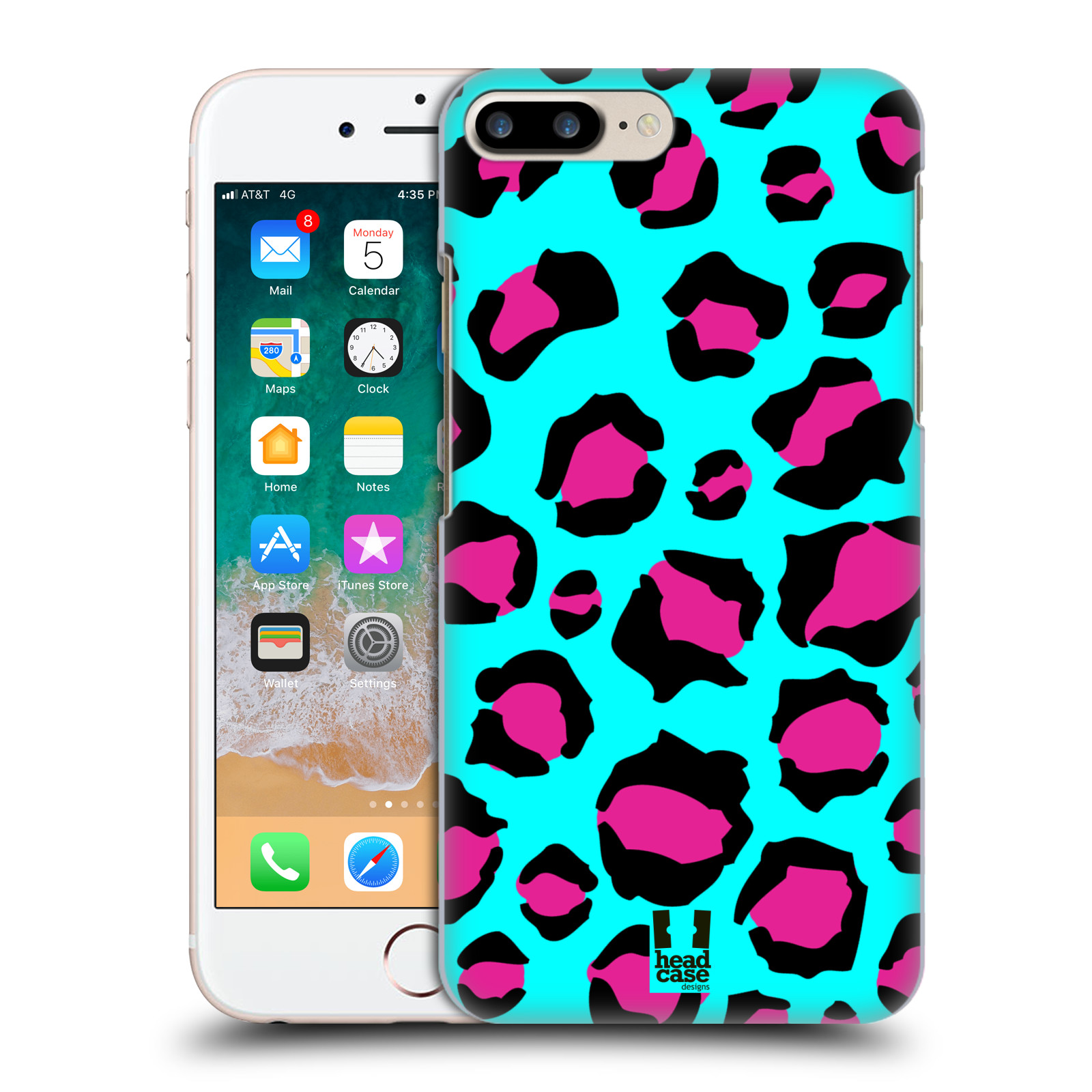 Plastové pouzdro pro mobil Apple Iphone 8 PLUS vzor Divočina zvíře tyrkysový leopard