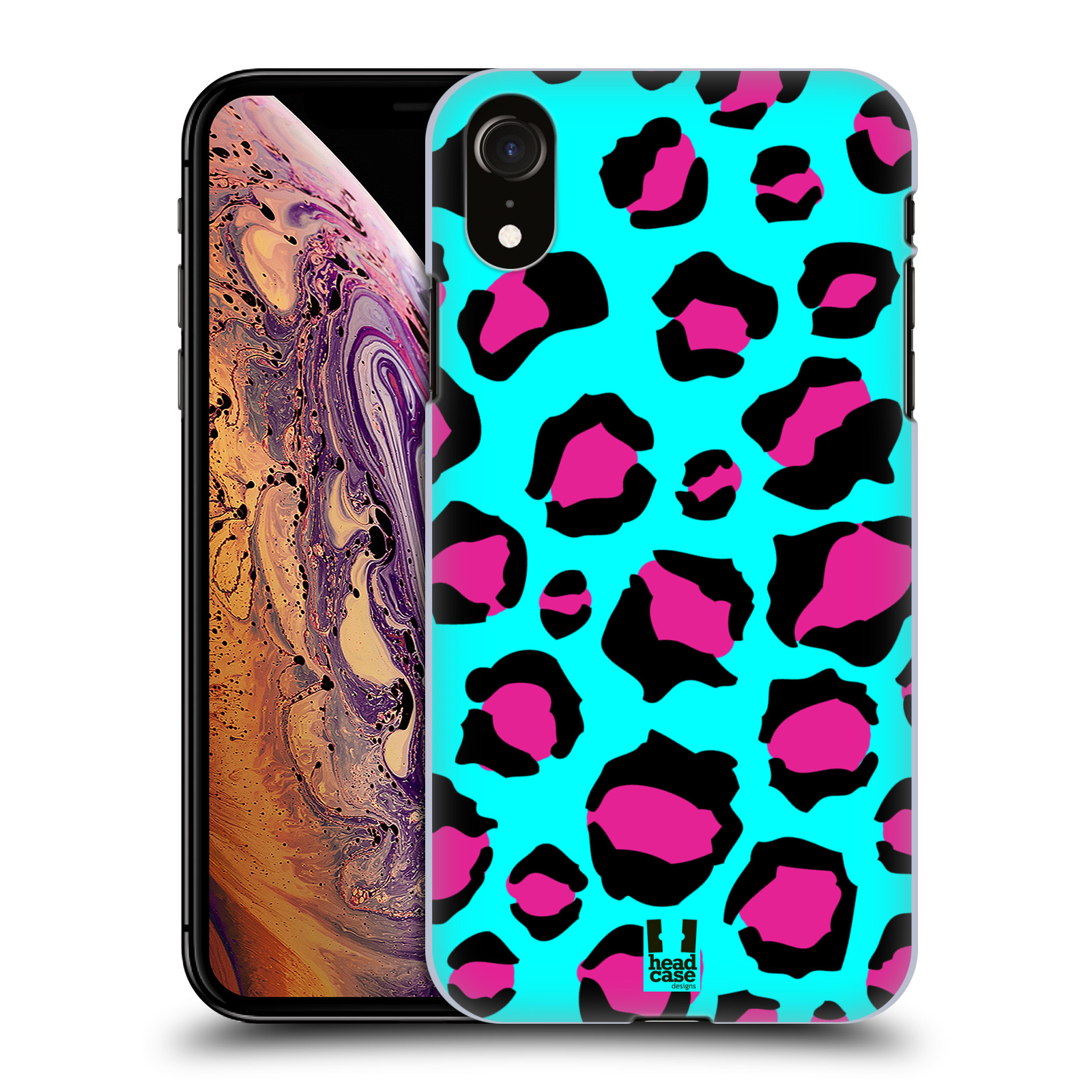 HEAD CASE plastový obal na mobil Apple Iphone XR vzor Divočina zvíře tyrkysový leopard