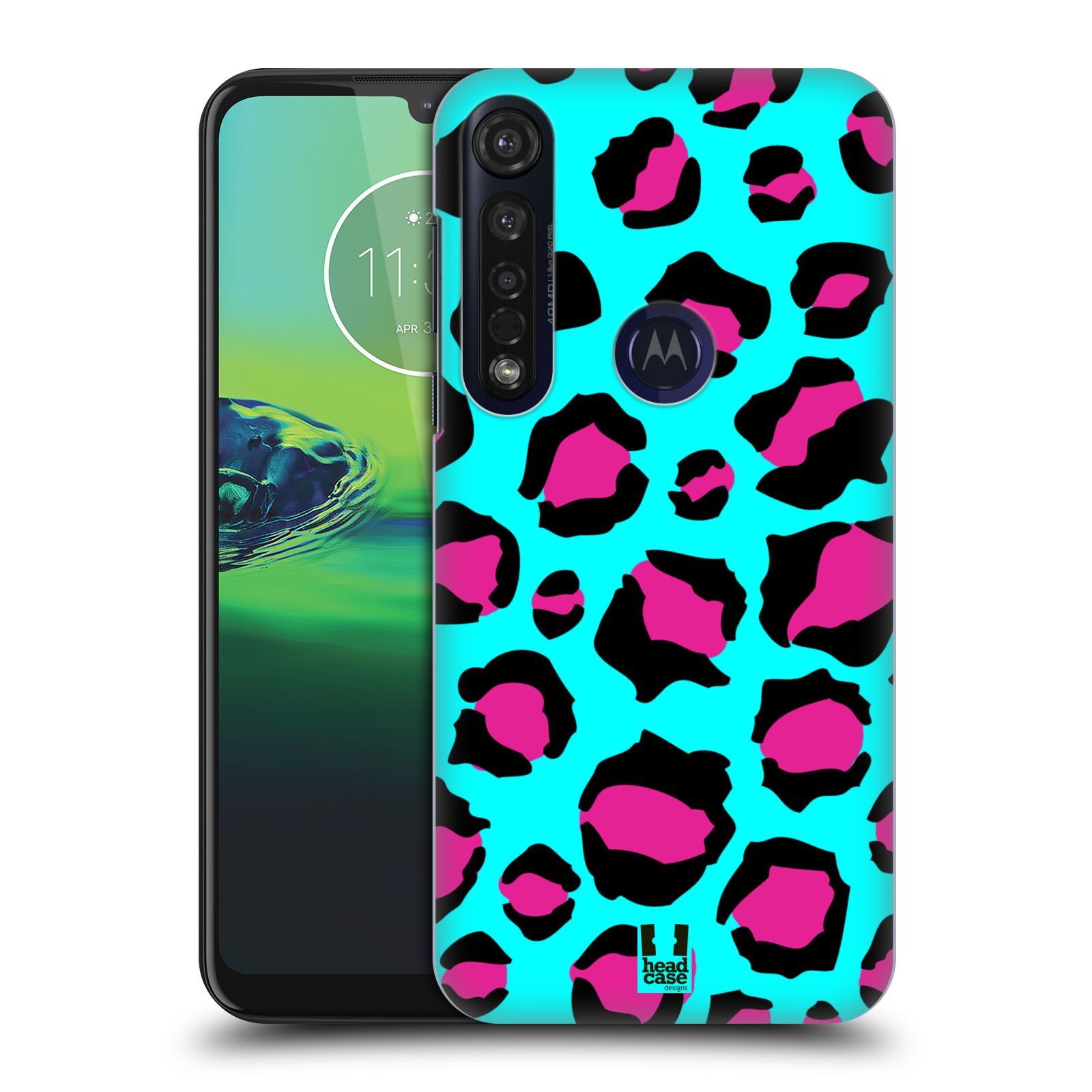 Pouzdro na mobil Motorola Moto G8 PLUS - HEAD CASE - vzor Divočina zvíře tyrkysový leopard